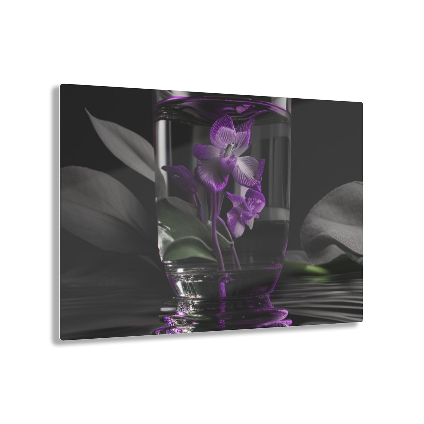 Acrylic Prints Purple Orchid Glass vase 1