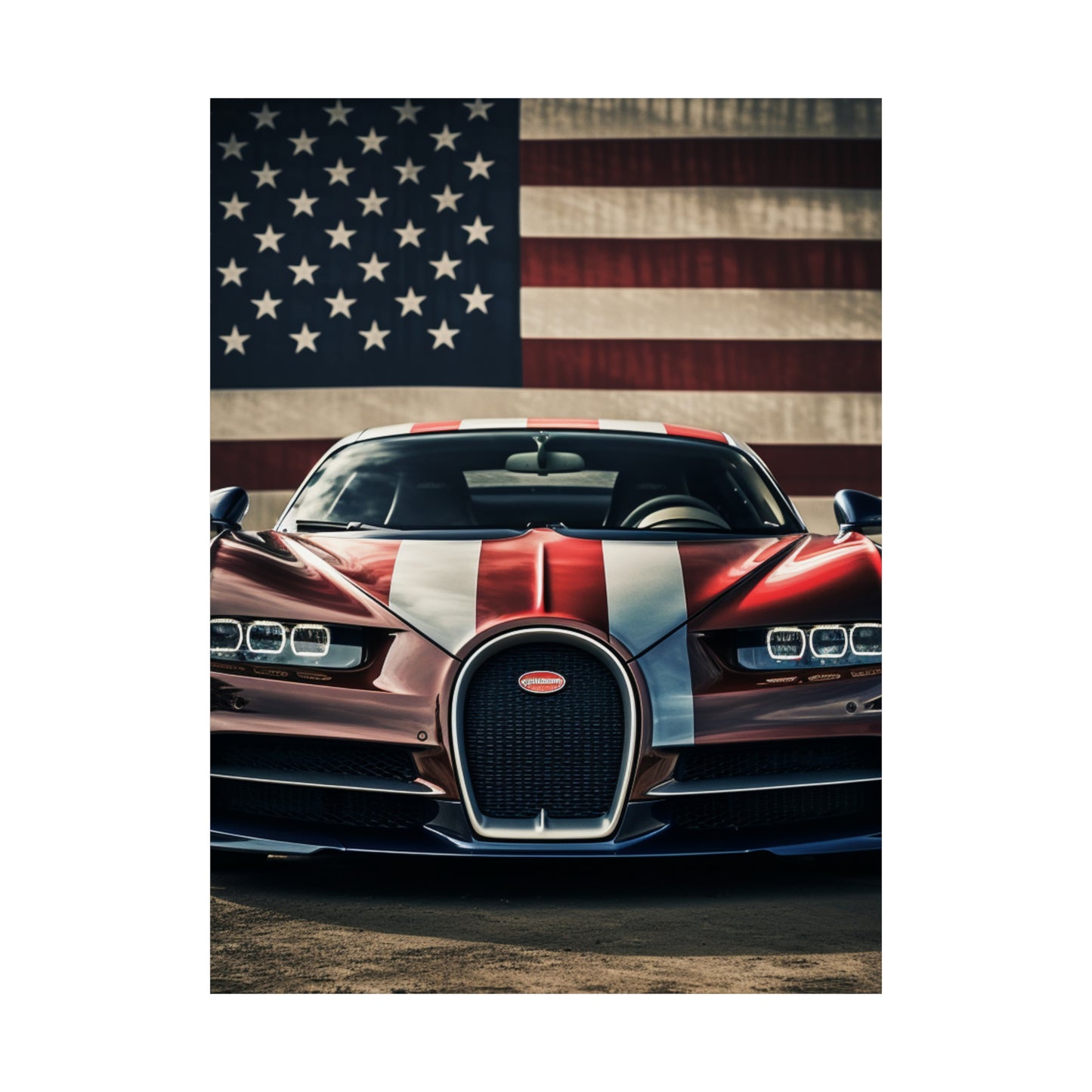 Premium Matte Vertical Posters Bugatti Flag 1