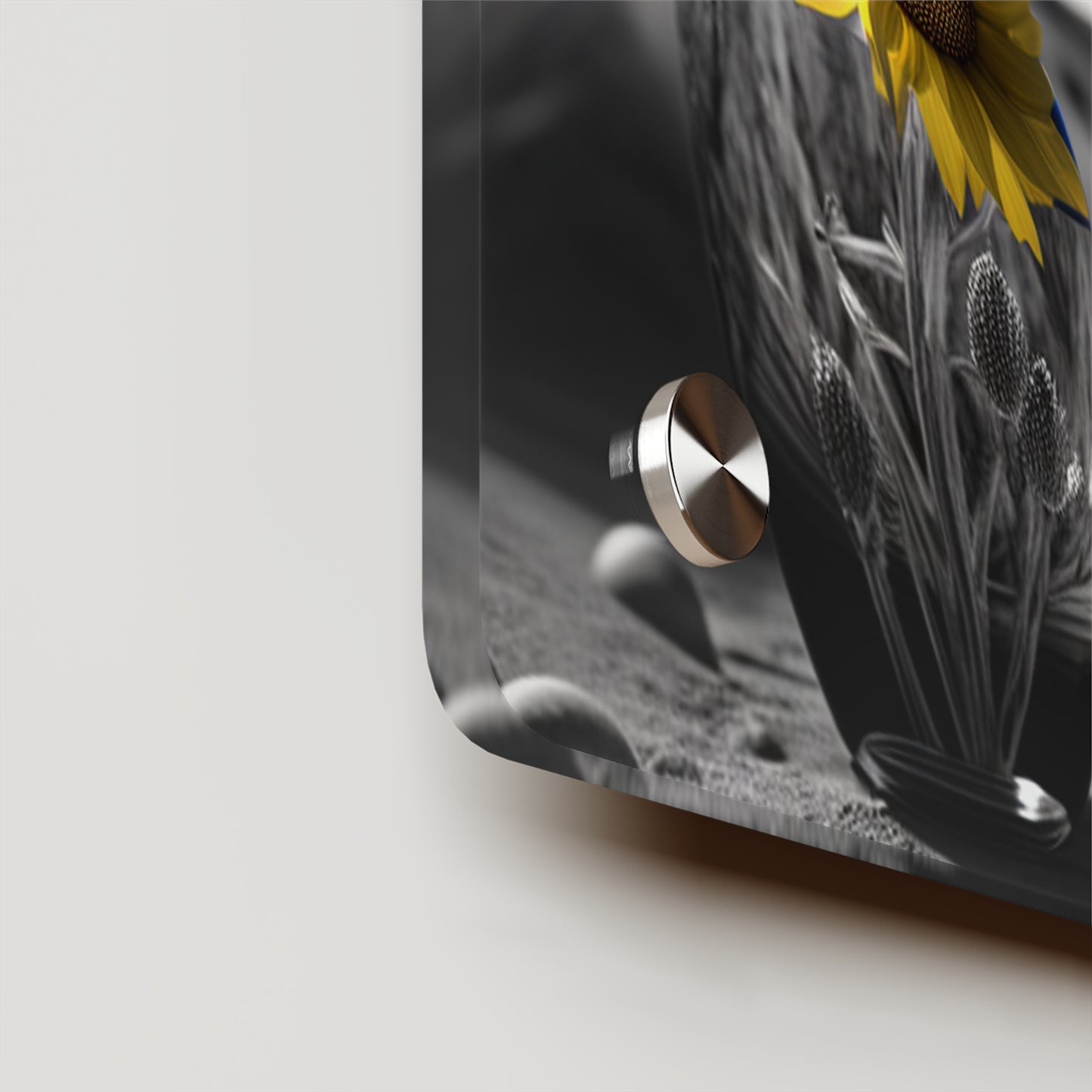 Acrylic Wall Art Panels Yellw Sunflower in a vase 5