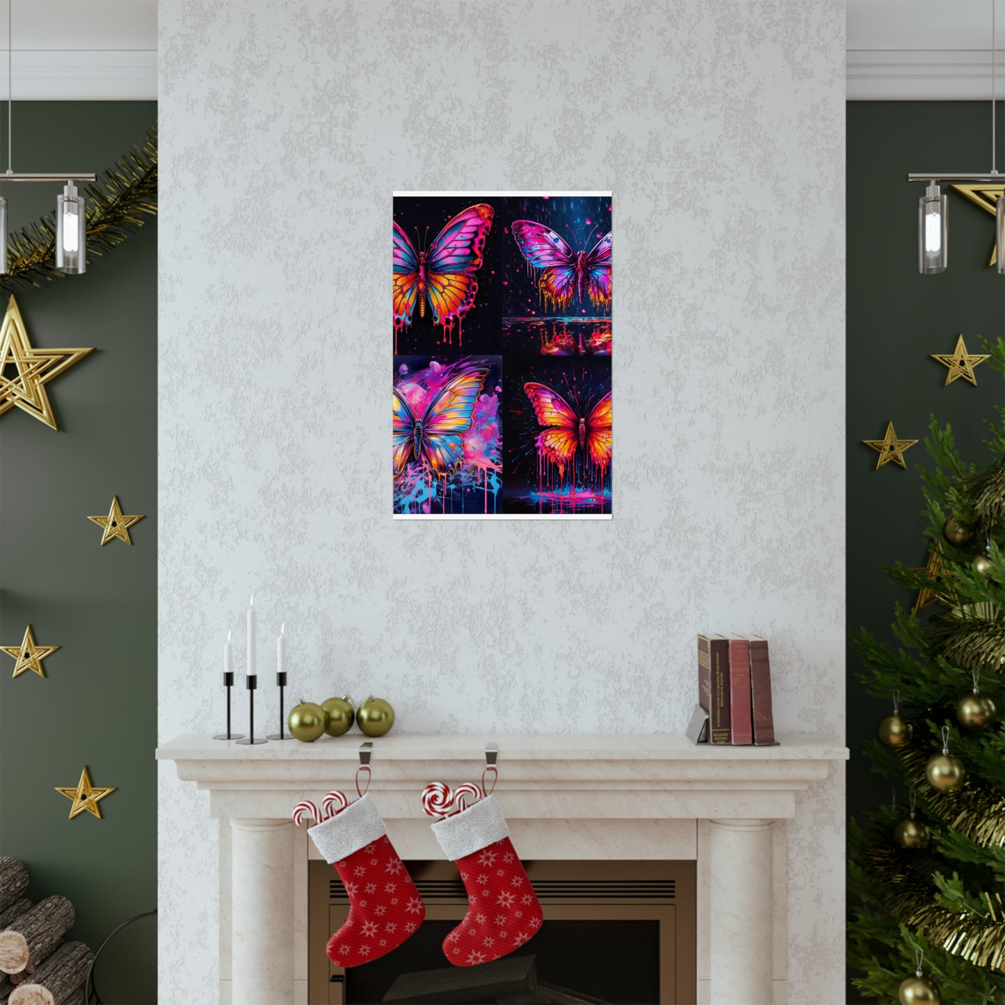 Premium Matte Vertical Posters Pink Butterfly Flair 5