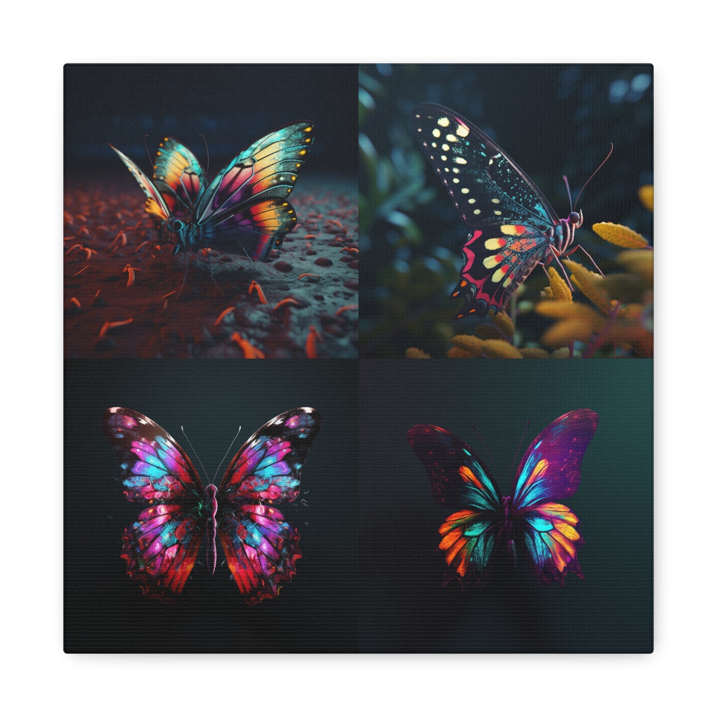 Canvas Gallery Wraps Hyper Colorful Butterfly Macro 5