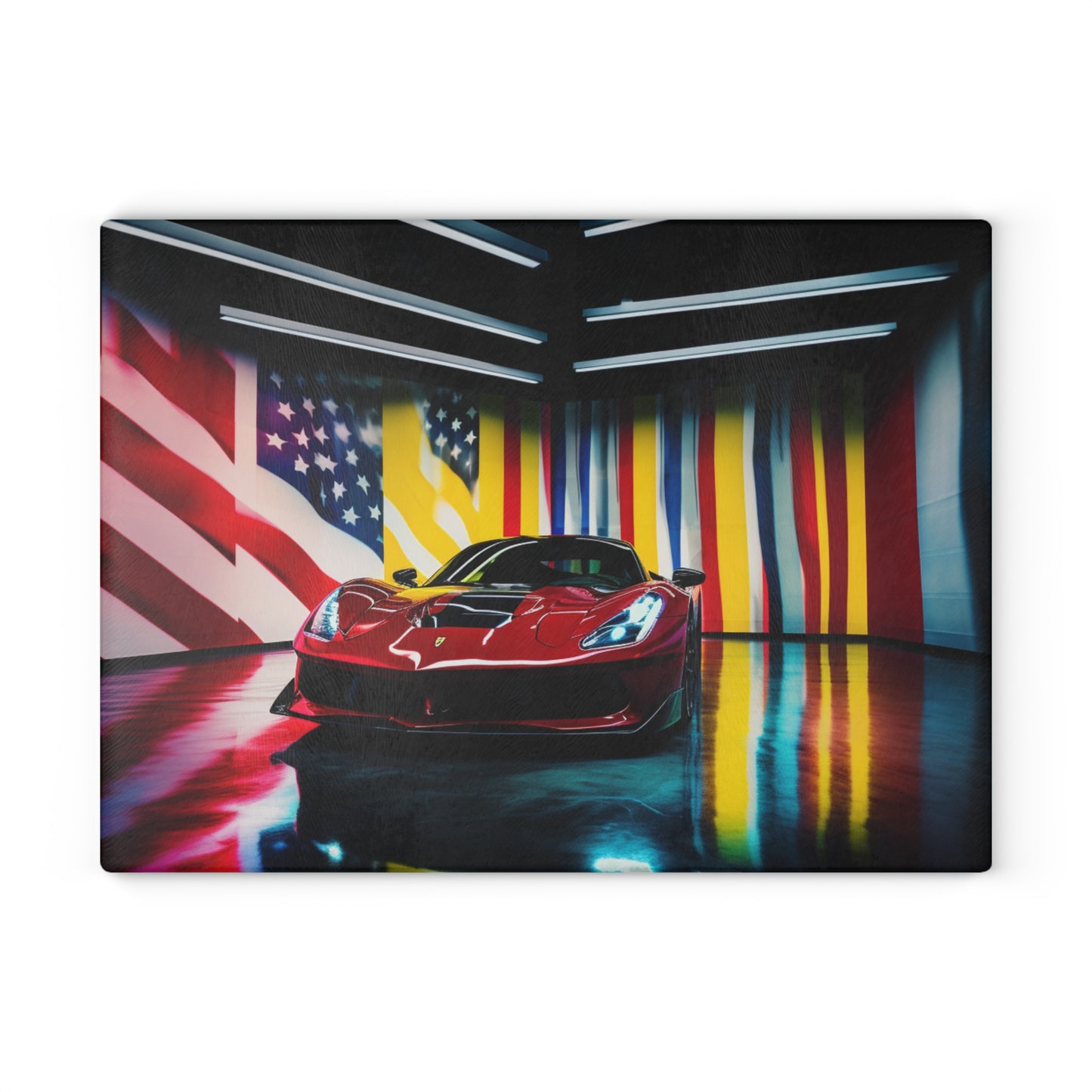 Glass Cutting Board Macro Flag Ferrari 2