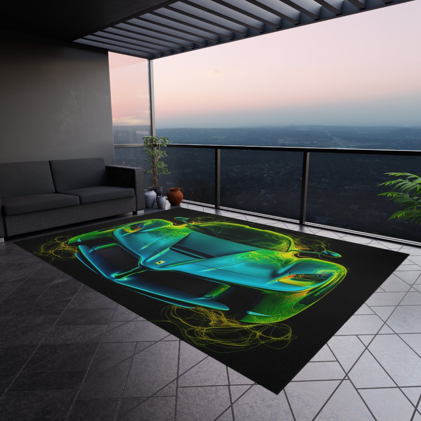 Outdoor Rug  Ferrari Neon 2