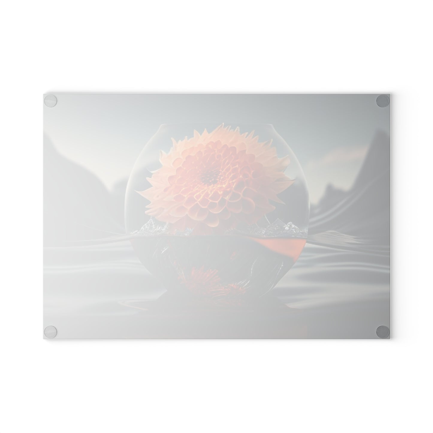 Glass Cutting Board Dahlia Orange 3