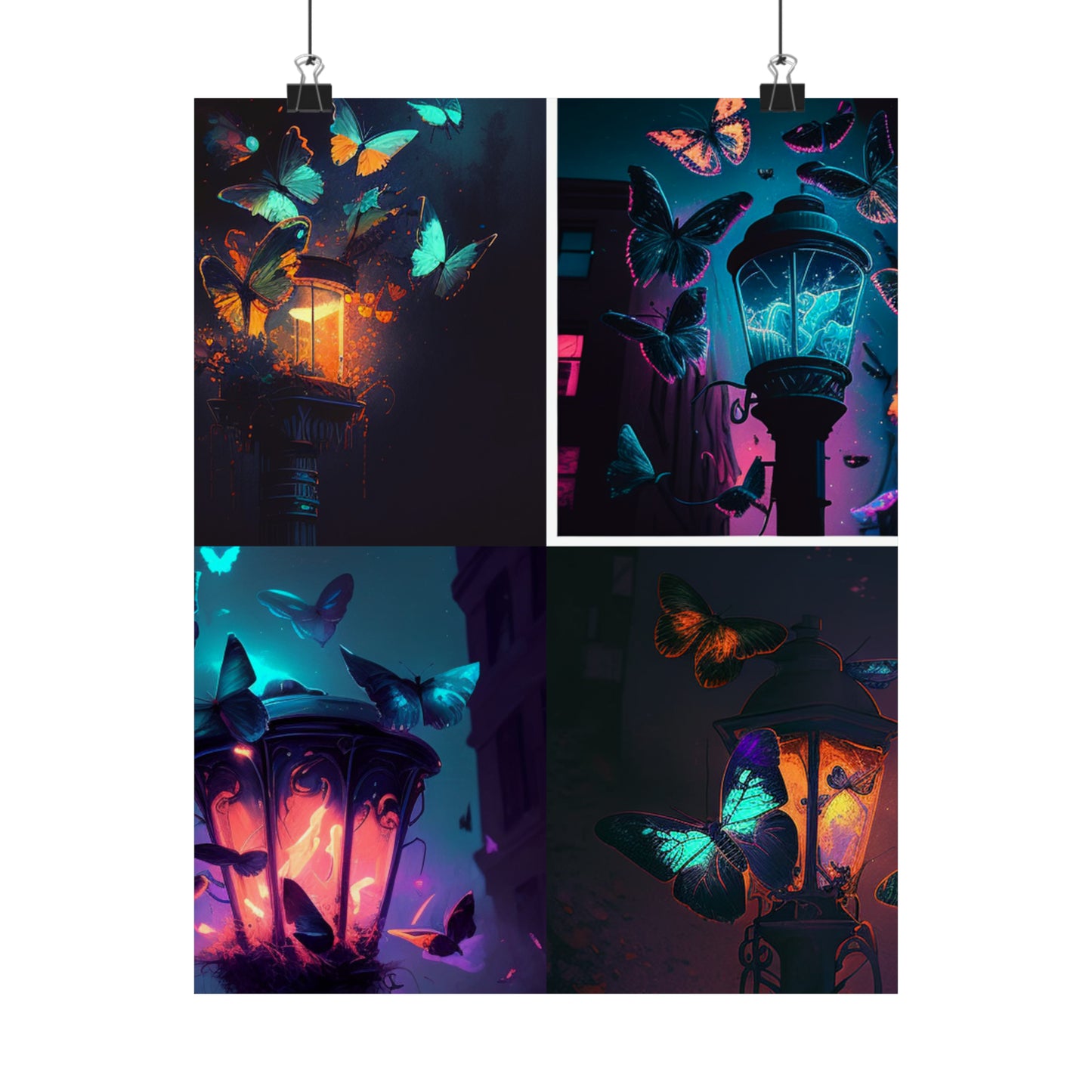 Premium Matte Vertical Posters Street Light Butterfly 5