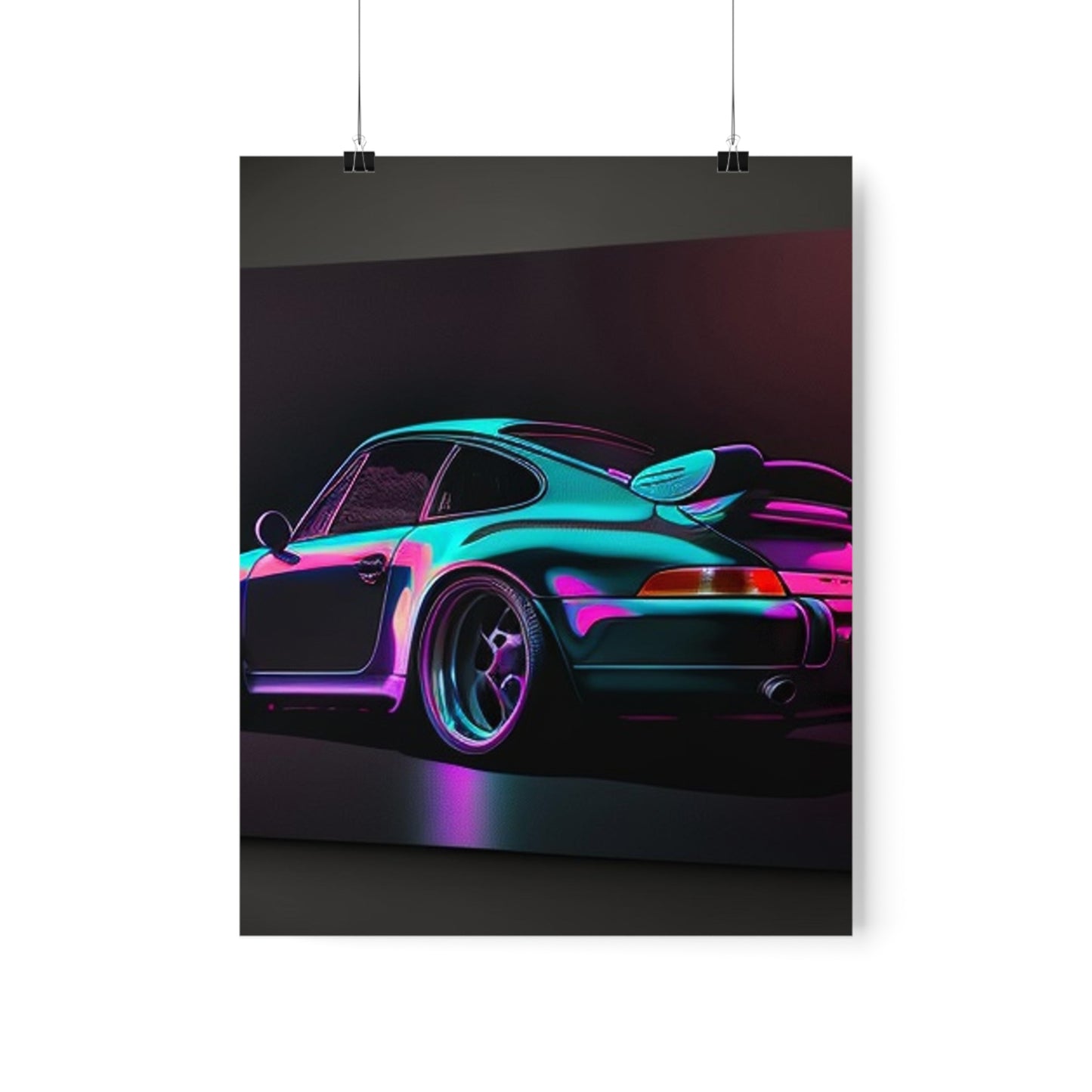 Premium Matte Vertical Posters Porsche Purple 1