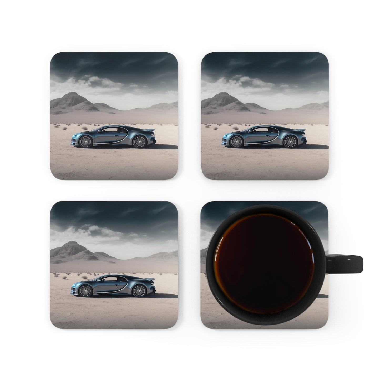 Corkwood Coaster Set Bugatti Real Look 1