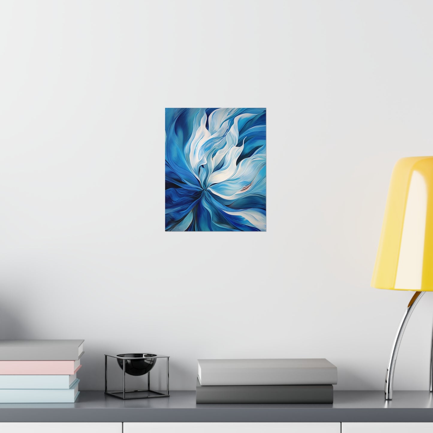 Premium Matte Vertical Posters Blue Tluip Abstract 1