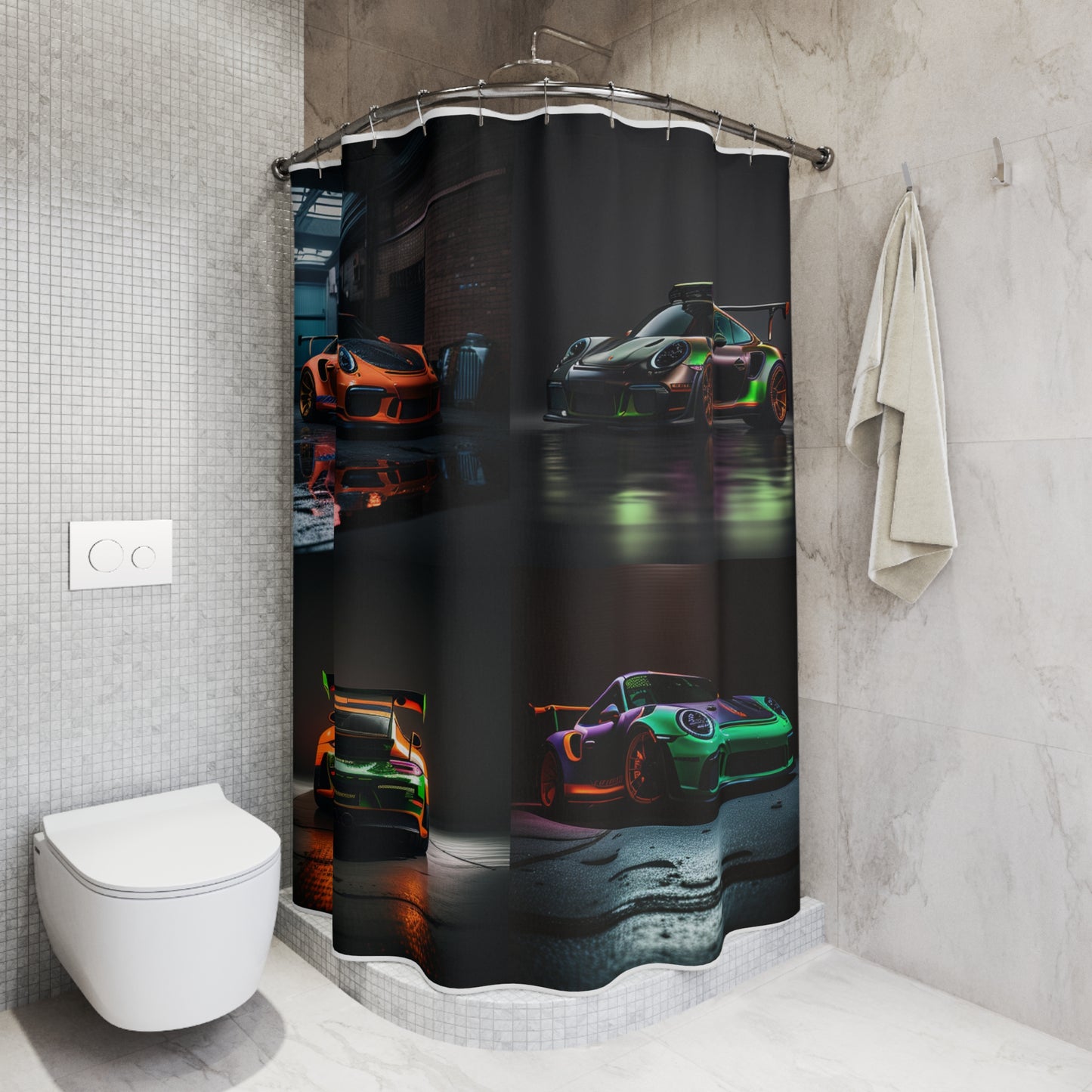 Polyester Shower Curtain Porsche Color 5