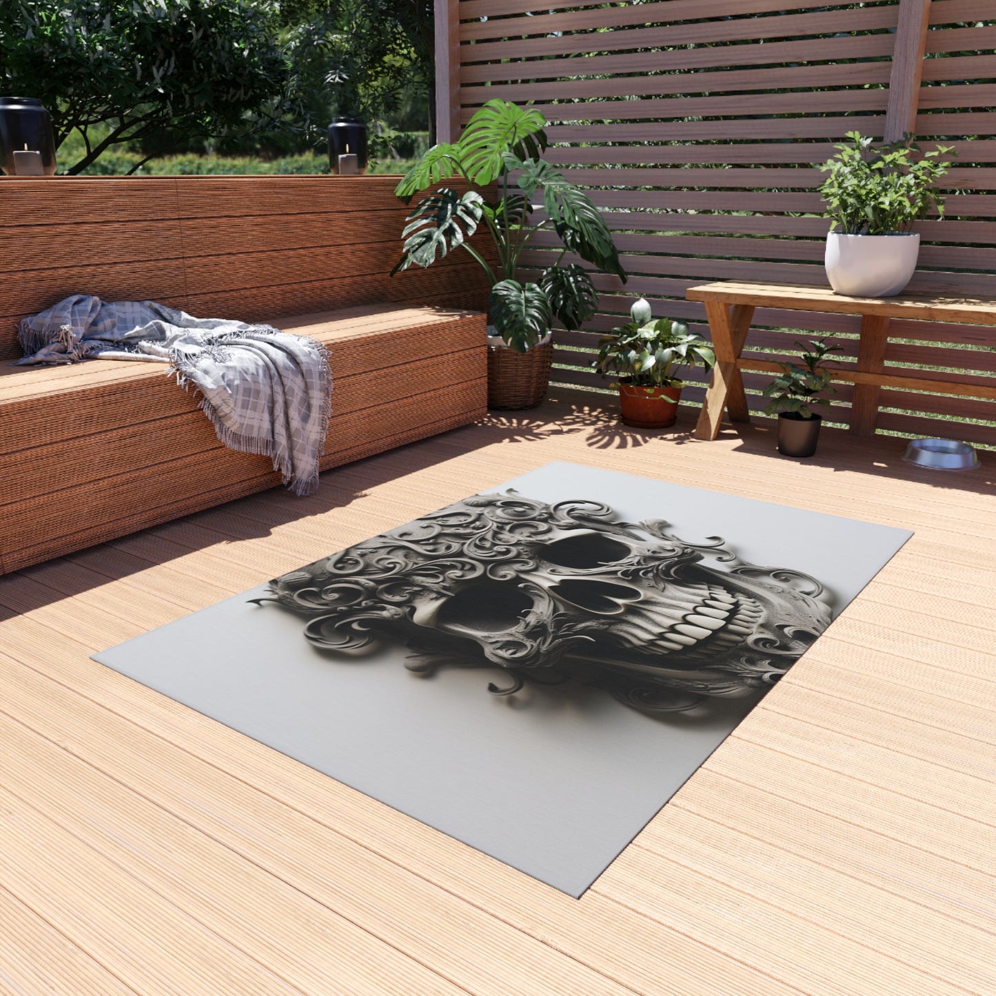 Outdoor Rug  Skull Treble Clef 2