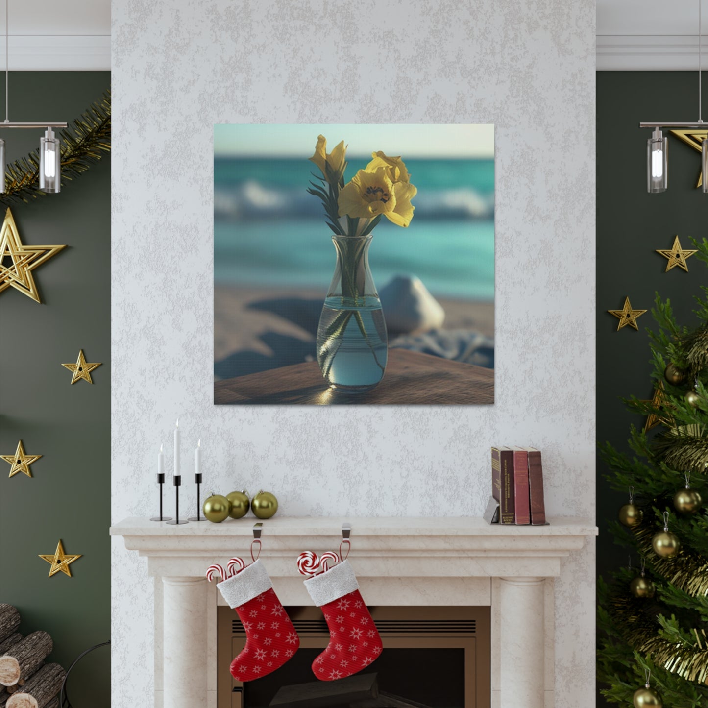 Canvas Gallery Wraps Yellow Gladiolus glass 4