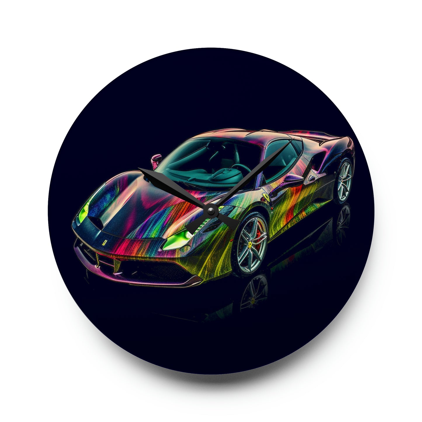 Acrylic Wall Clock Ferrari Color 3