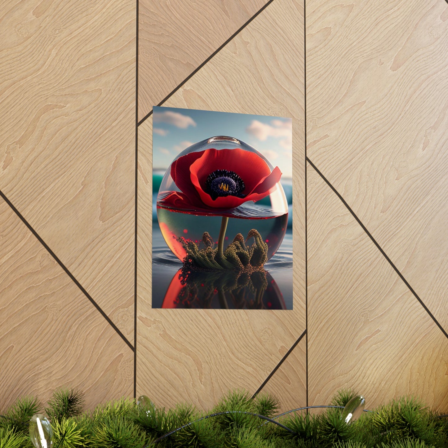 Premium Matte Vertical Posters Red Anemone in a Vase 4