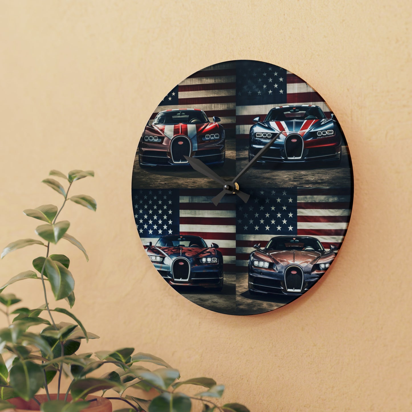 Acrylic Wall Clock Bugatti Flag 5