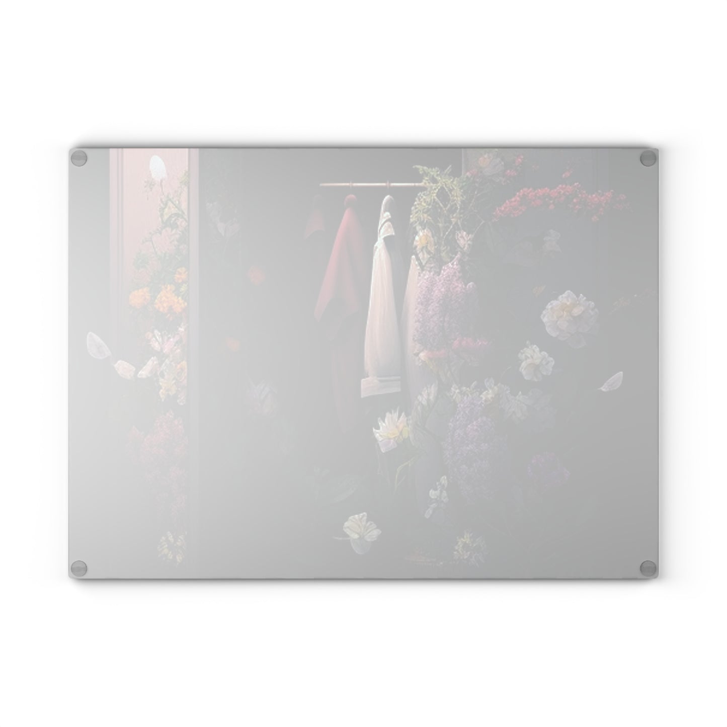 Glass Cutting Board A Wardrobe Surrounded by Flowers 2