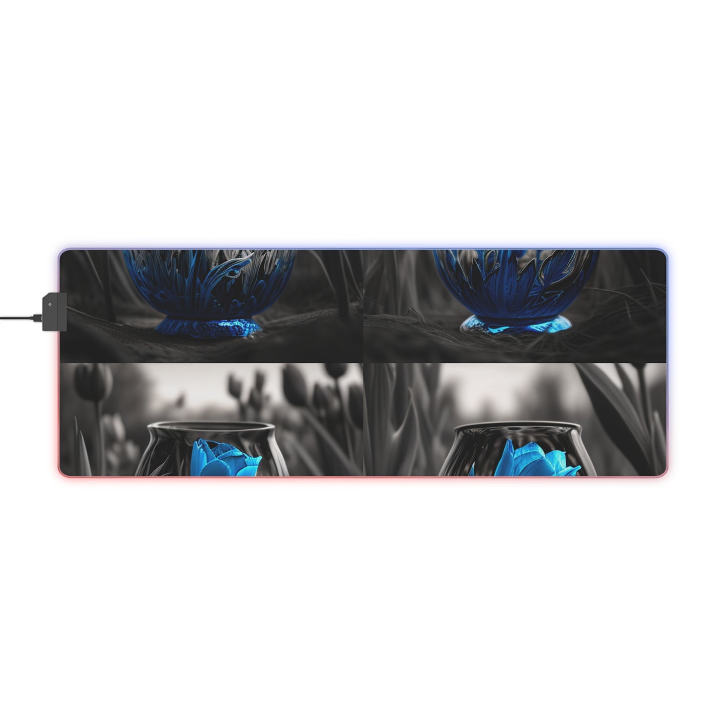 LED Gaming Mouse Pad Tulip Blue 5