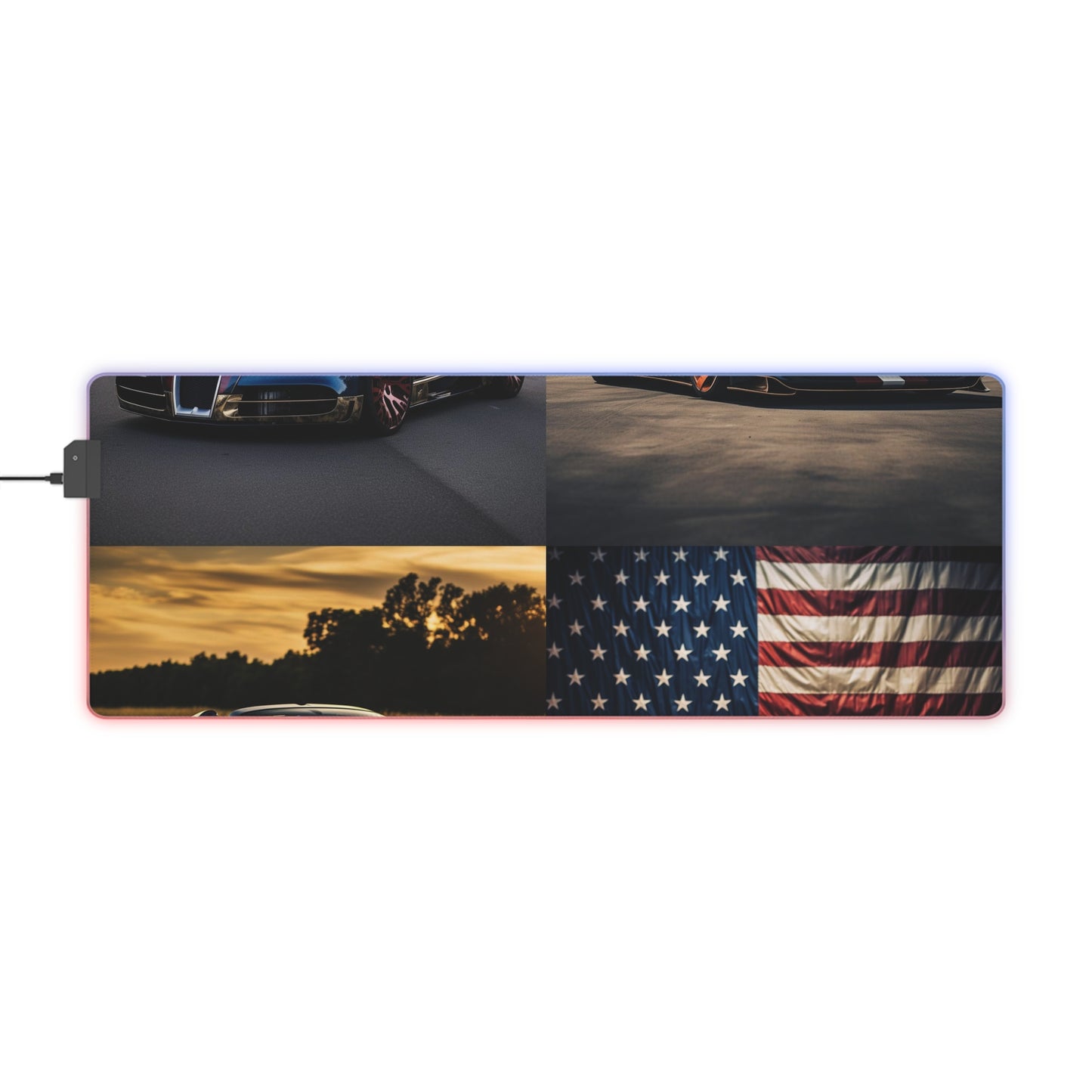 LED Gaming Mouse Pad Bugatti Flag American 5