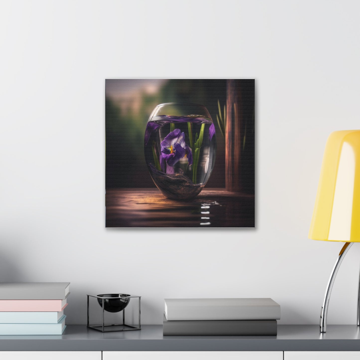 Canvas Gallery Wraps Purple Iris in a vase 4
