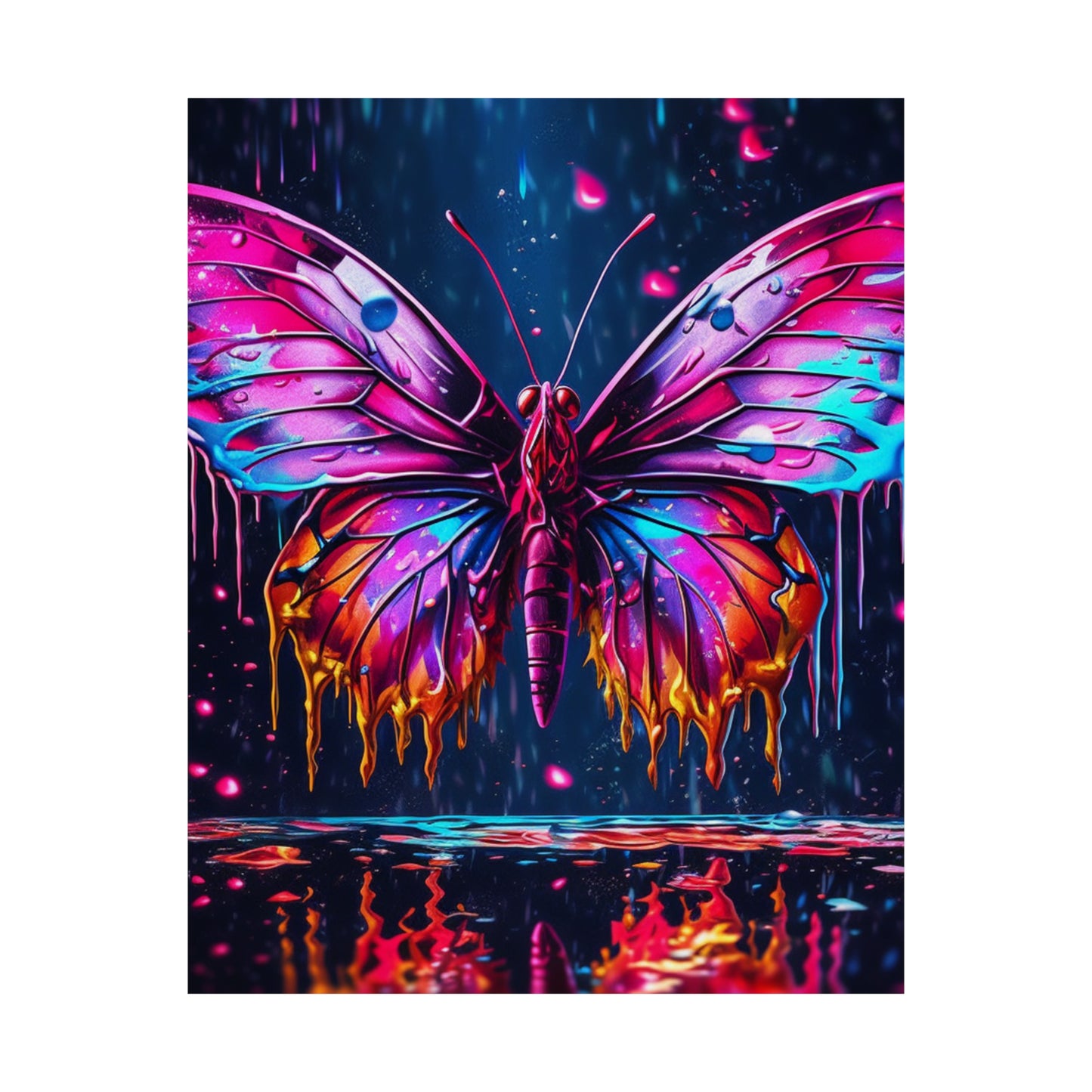 Premium Matte Vertical Posters Pink Butterfly Flair 2