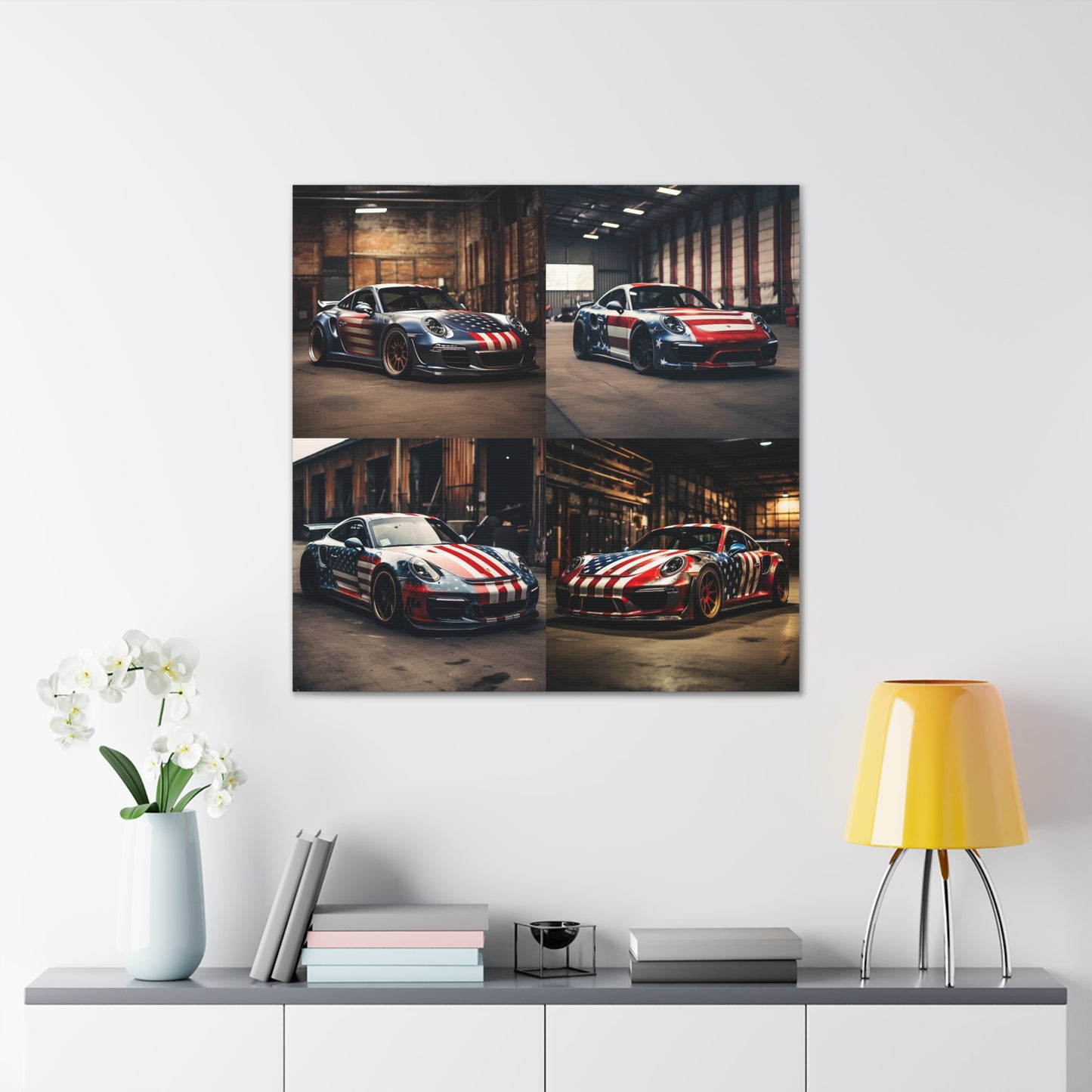 Canvas Gallery Wraps American Flag Porsche 5