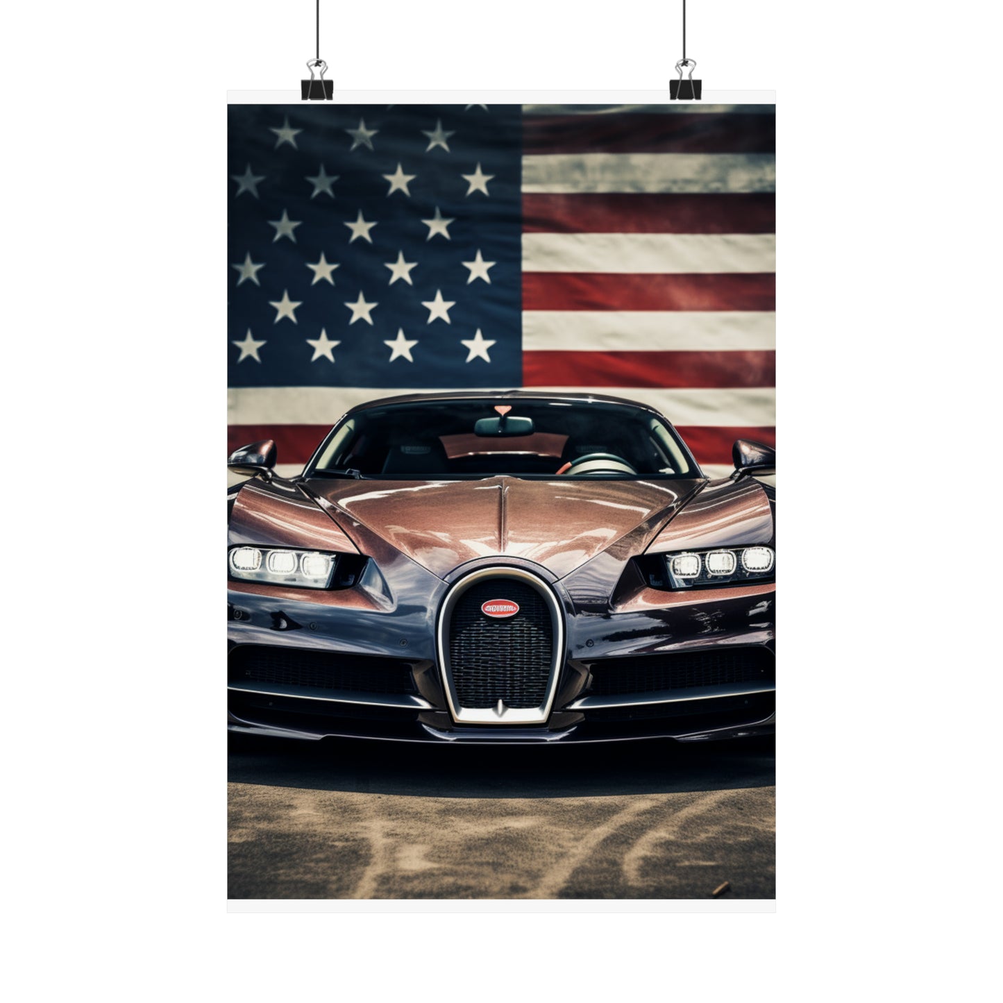 Premium Matte Vertical Posters Bugatti Flag 4