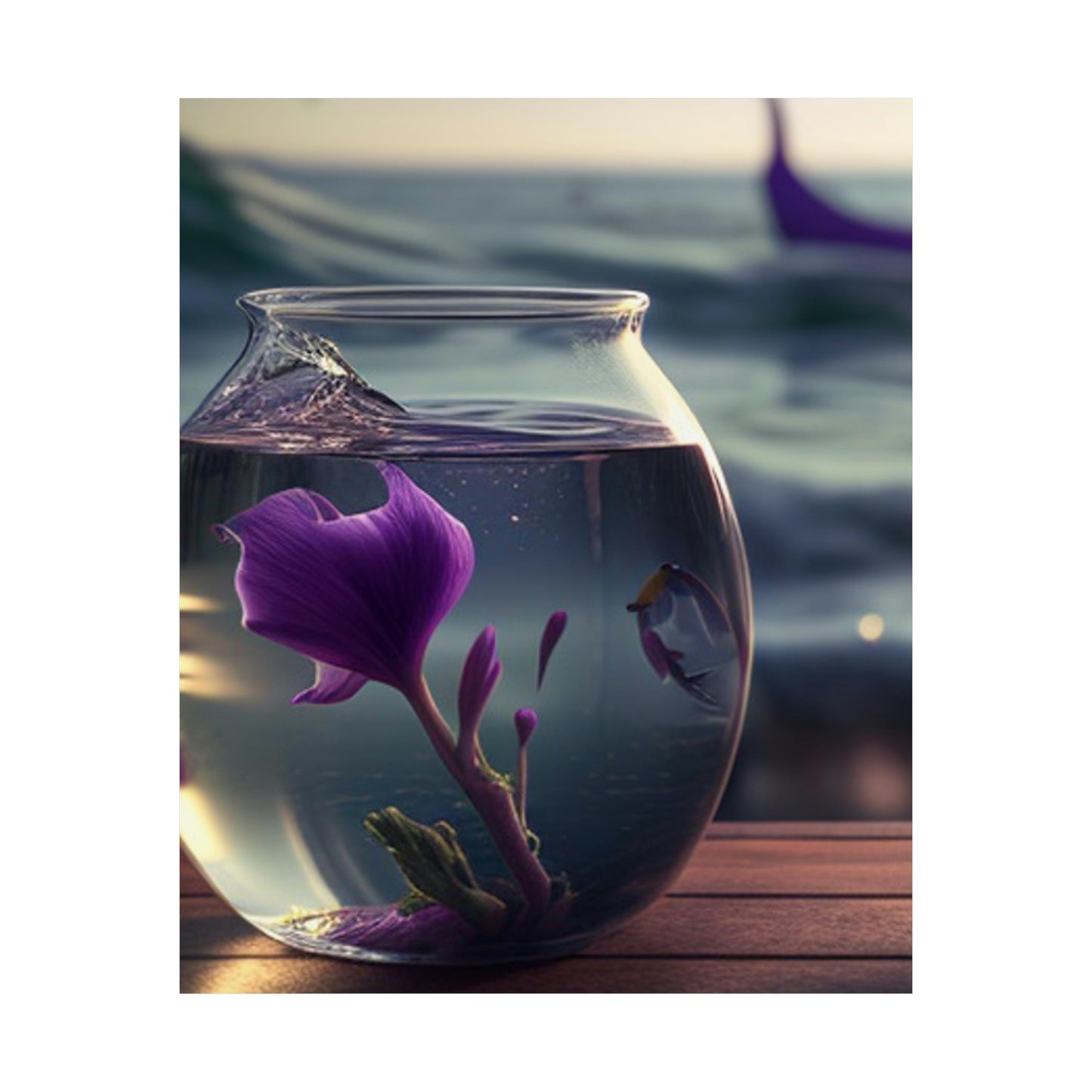 Premium Matte Vertical Posters Purple Sweet pea in a vase 1