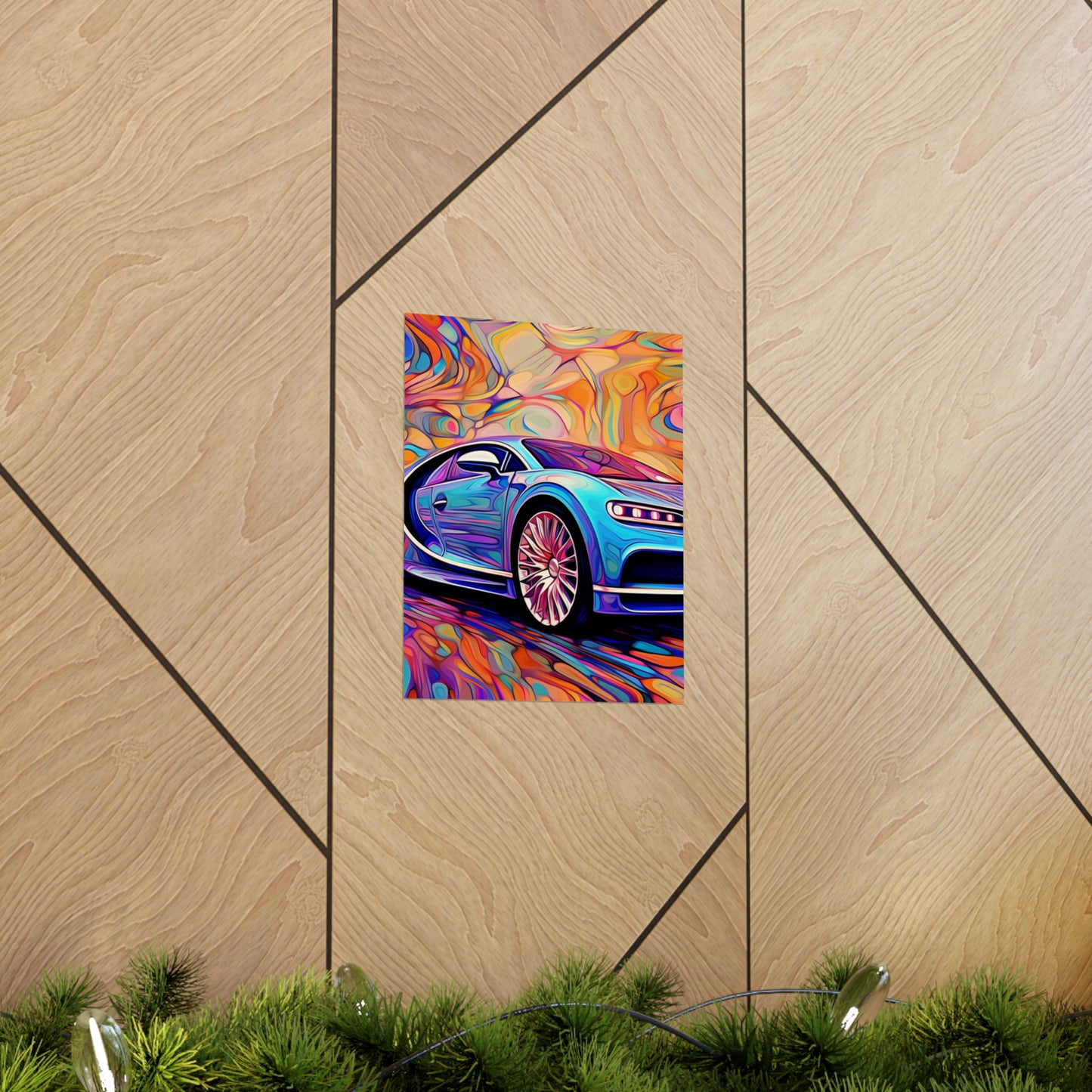 Premium Matte Vertical Posters Bugatti Abstract Concept 3