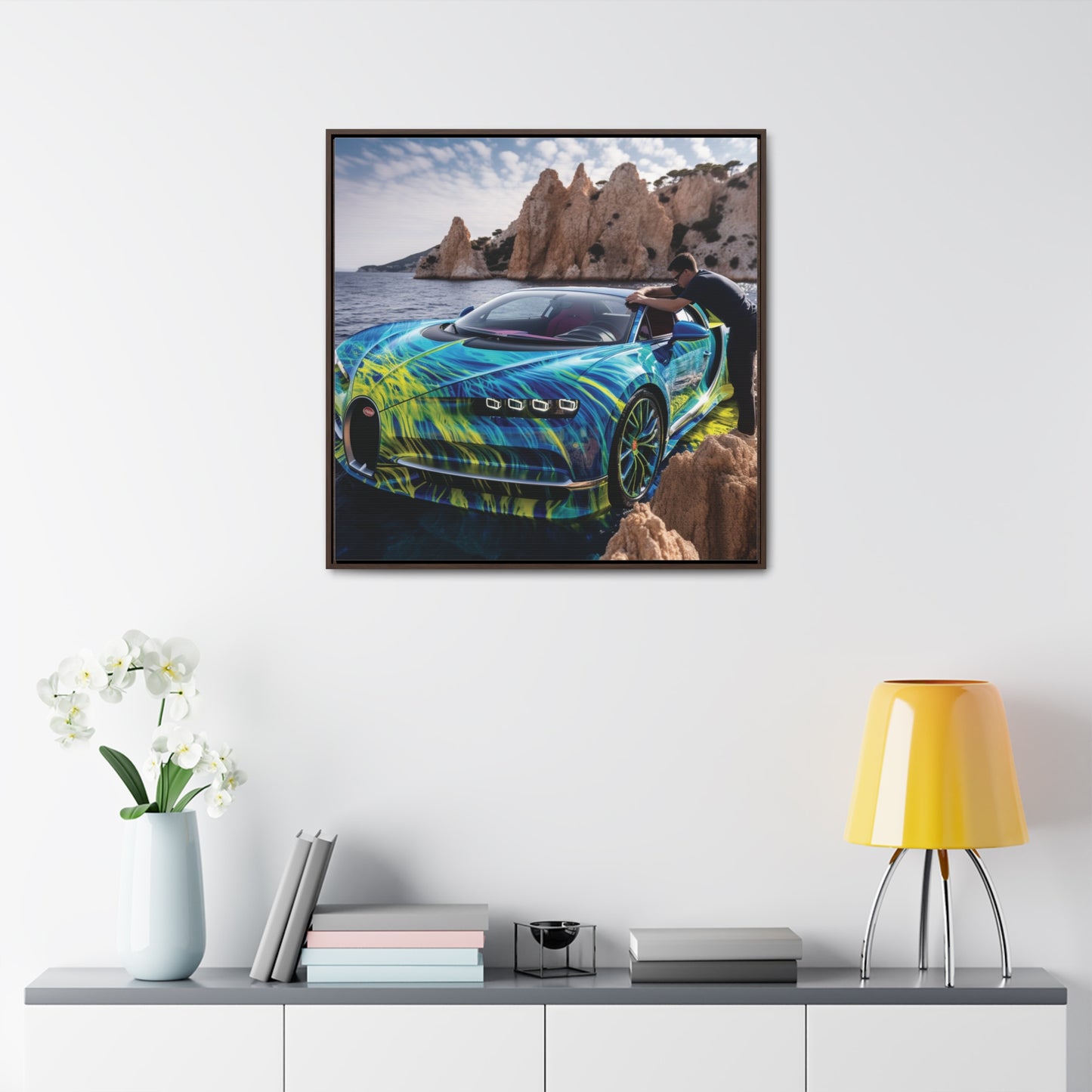 Gallery Canvas Wraps, Square Frame Bugatti Water 1