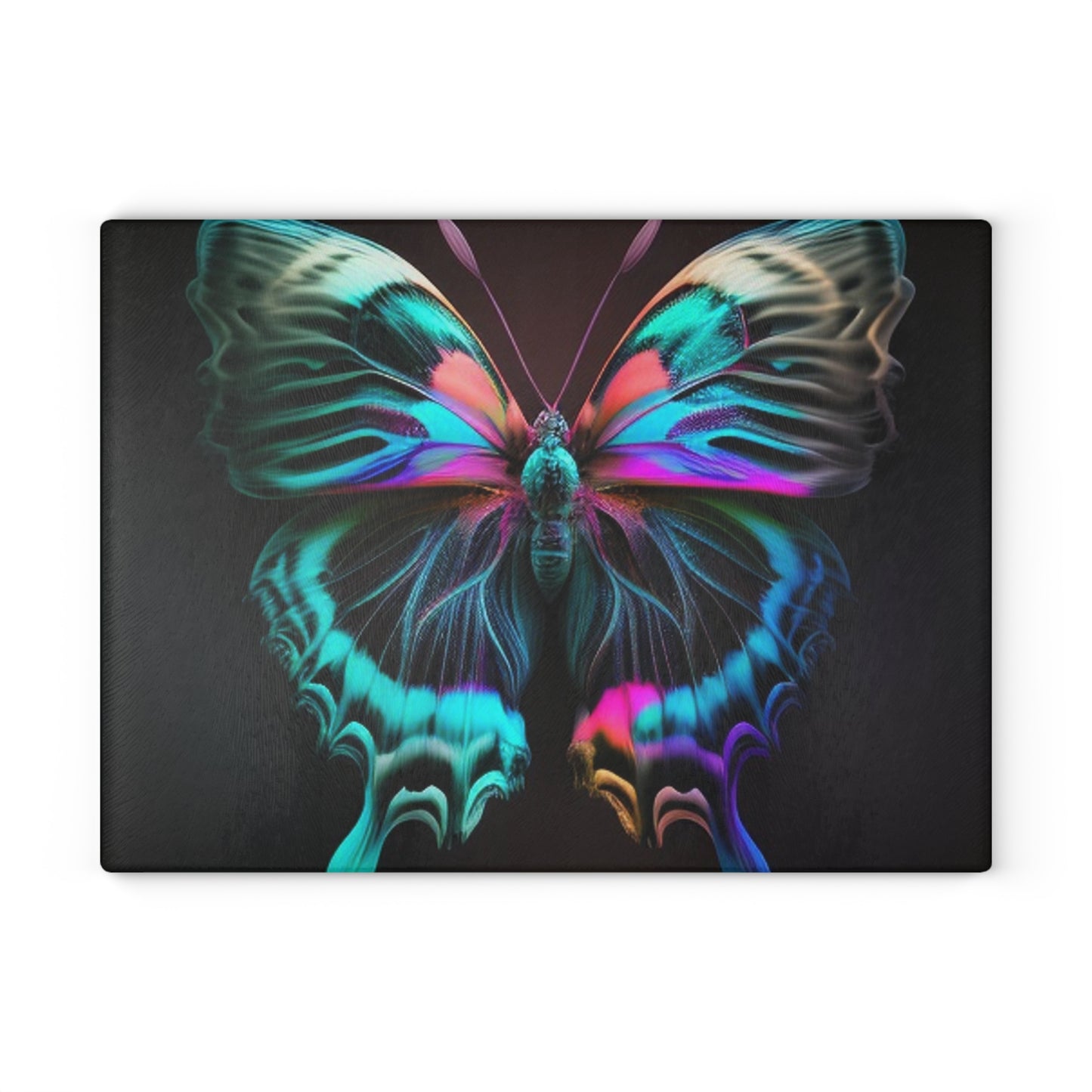 Glass Cutting Board Neon Butterfly Fusion 3