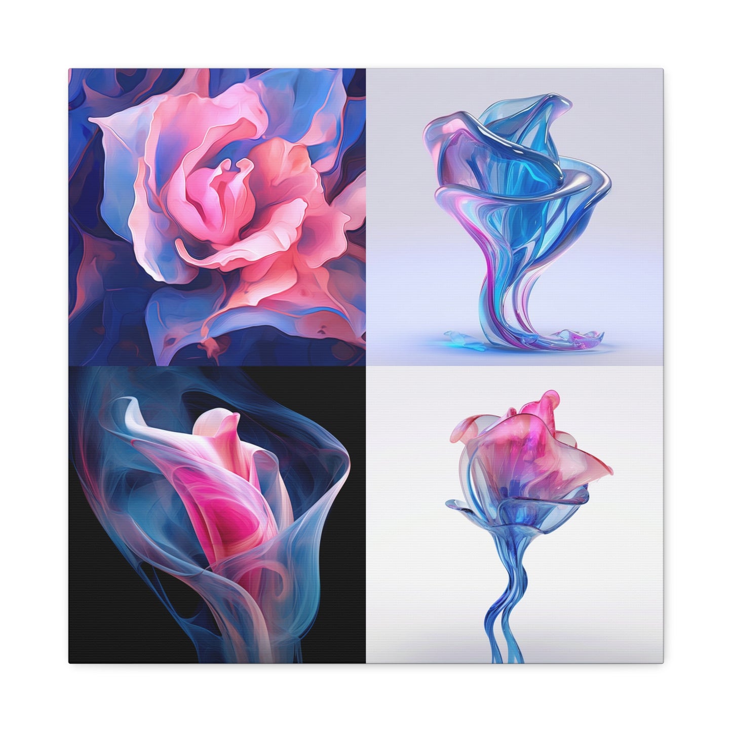 Canvas Gallery Wraps Pink & Blue Tulip Rose 5