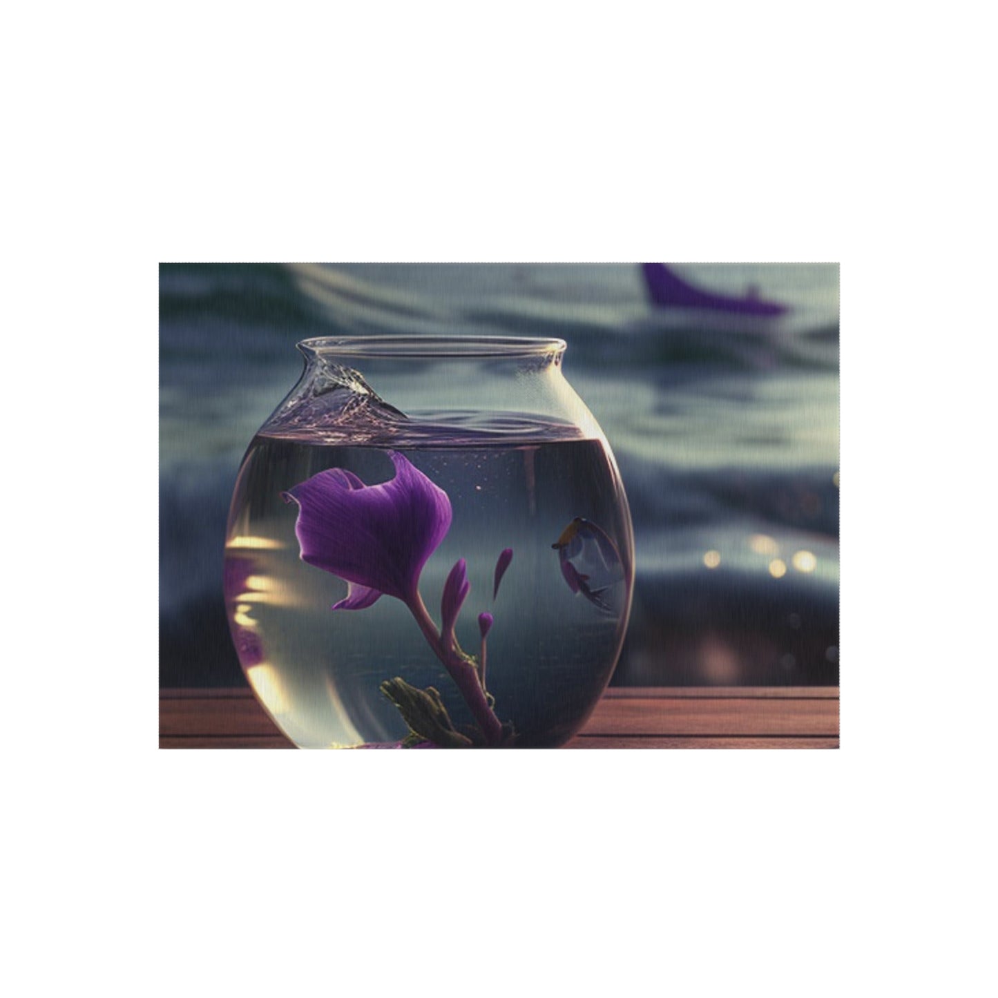 Outdoor Rug  Purple Sweet pea in a vase 1