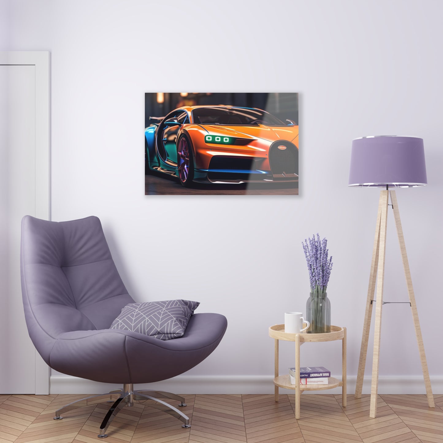 Acrylic Prints Hyper Bugatti Neon Chiron 1