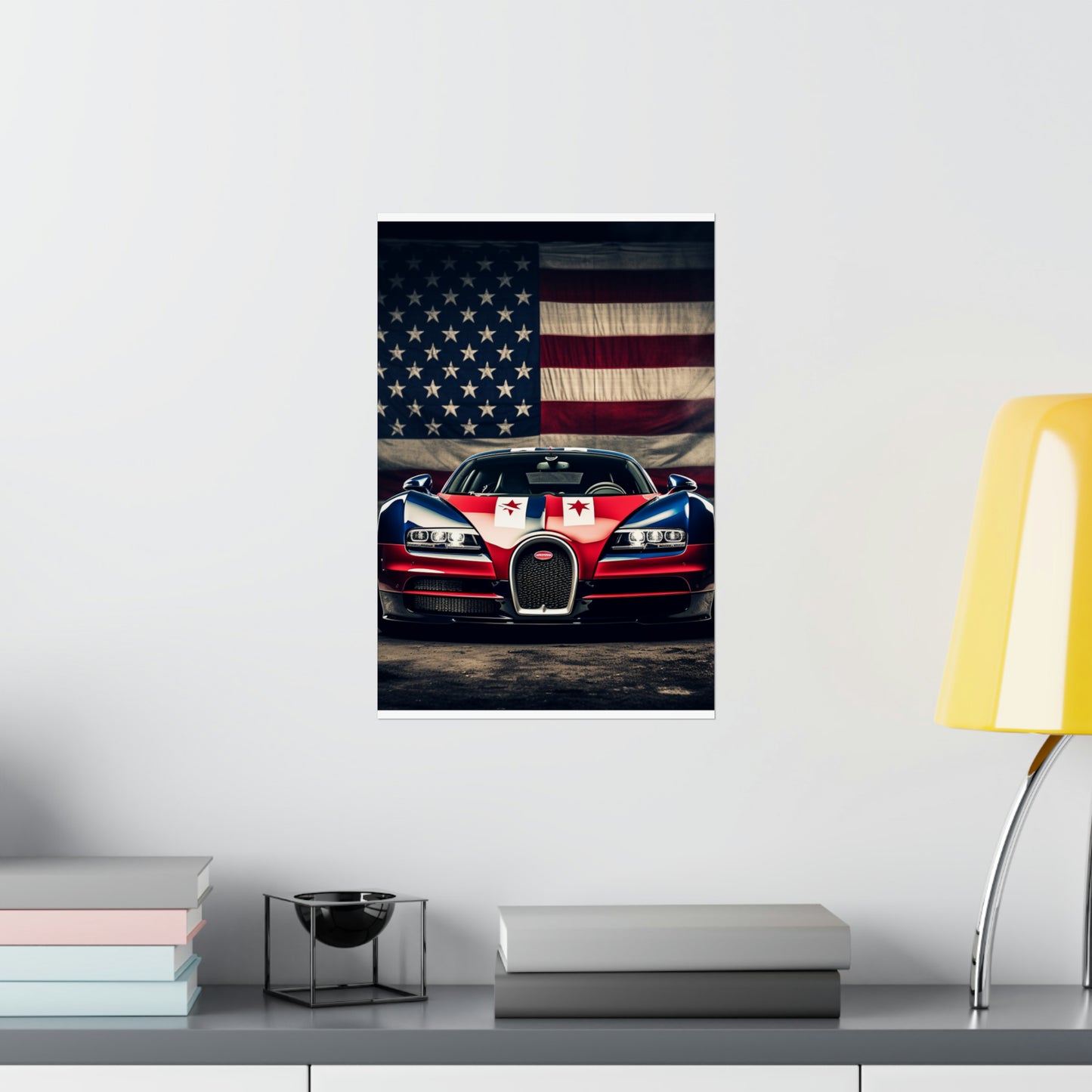 Premium Matte Vertical Posters Bugatti American Flag 3