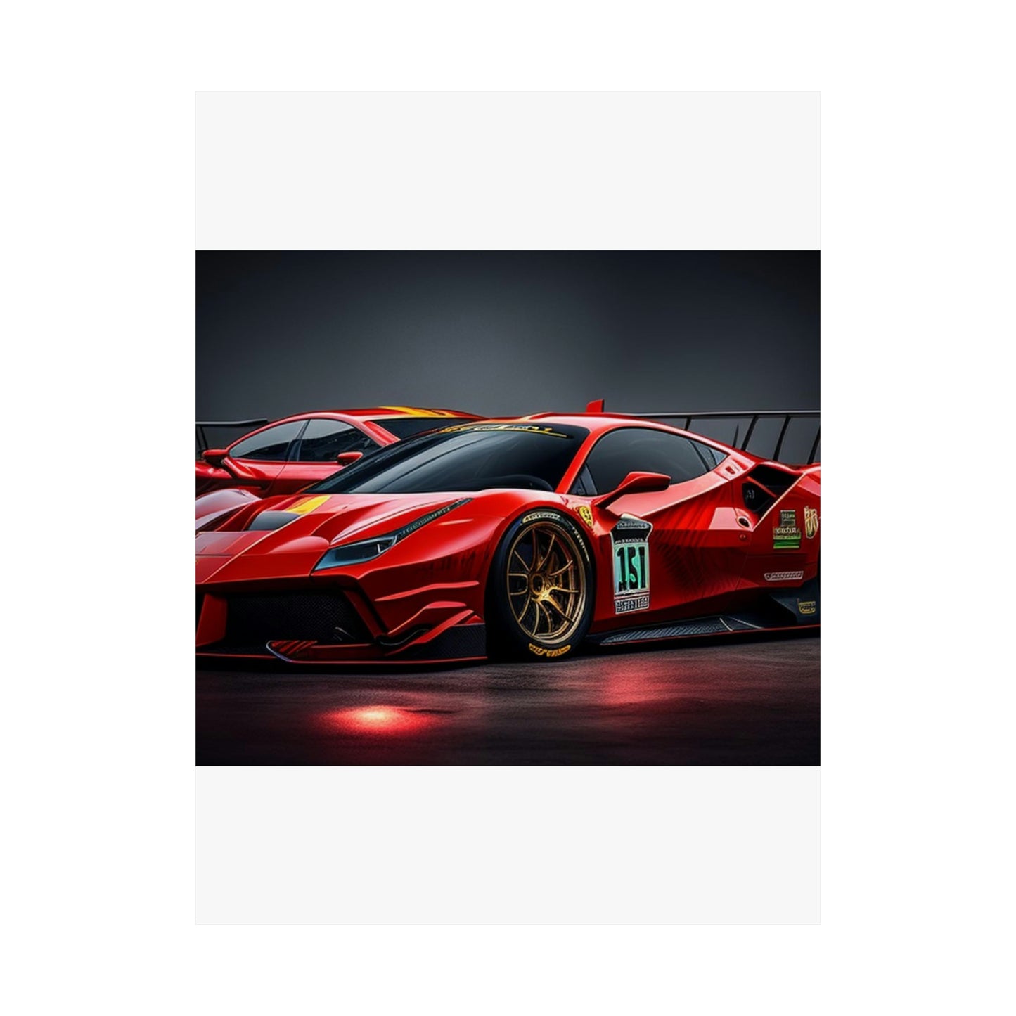 Premium Matte Vertical Posters Ferrari Red 2