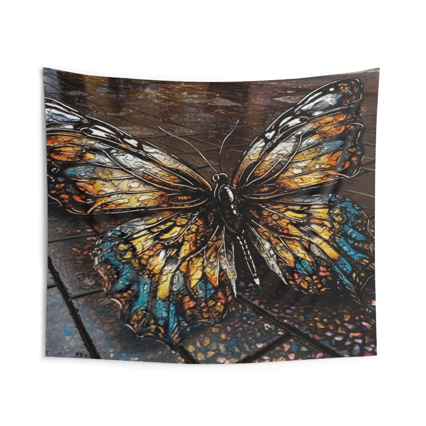 Indoor Wall Tapestries Water Butterfly Street 1