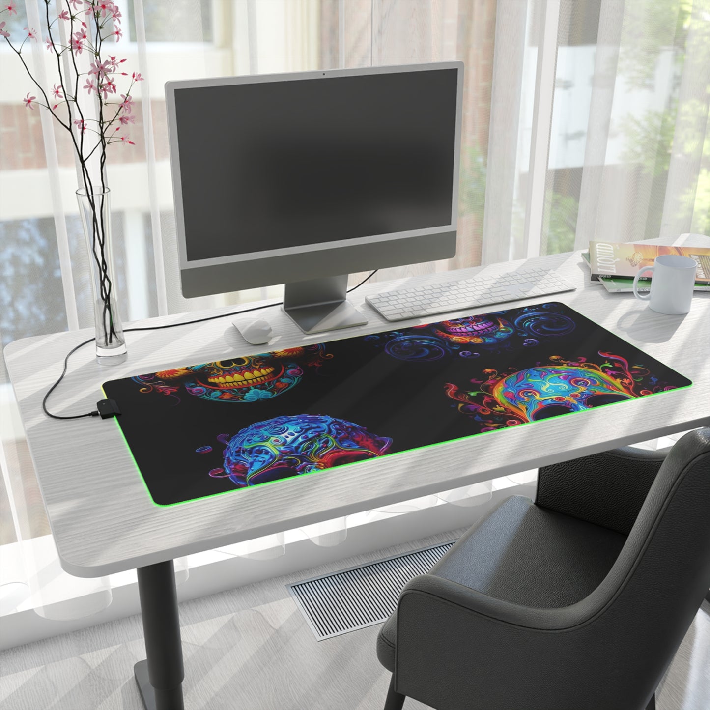 LED Gaming Mouse Pad Macro Skull Color 5