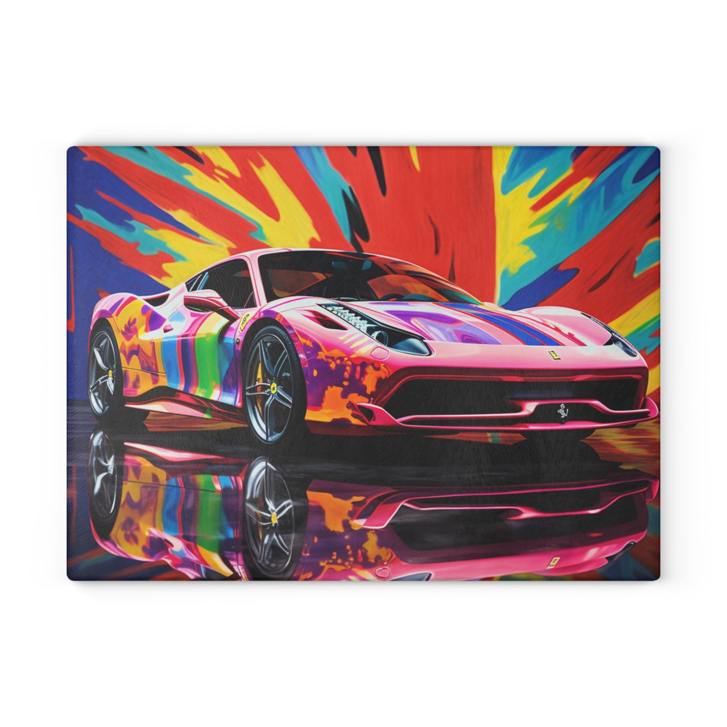 Glass Cutting Board Hyper Colorfull Ferrari 3