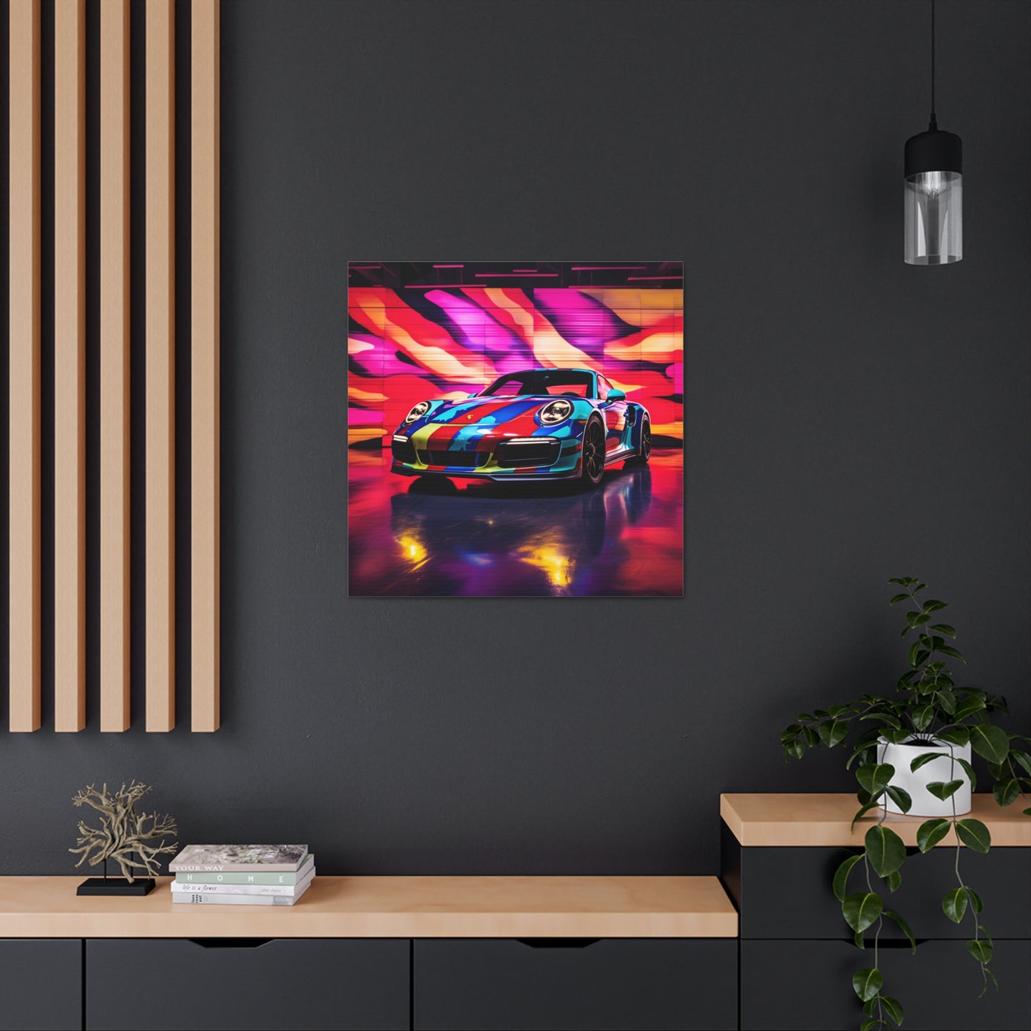 Canvas Gallery Wraps Macro American Flag Porsche 1