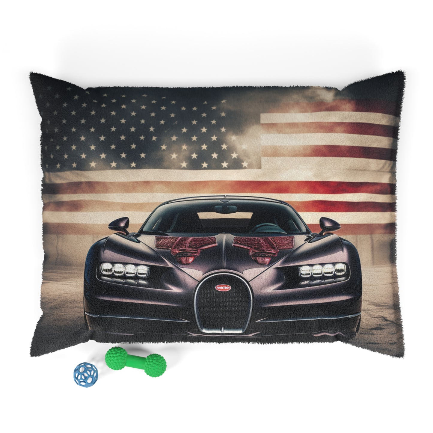 Pet Bed American Flag Background Bugatti 2
