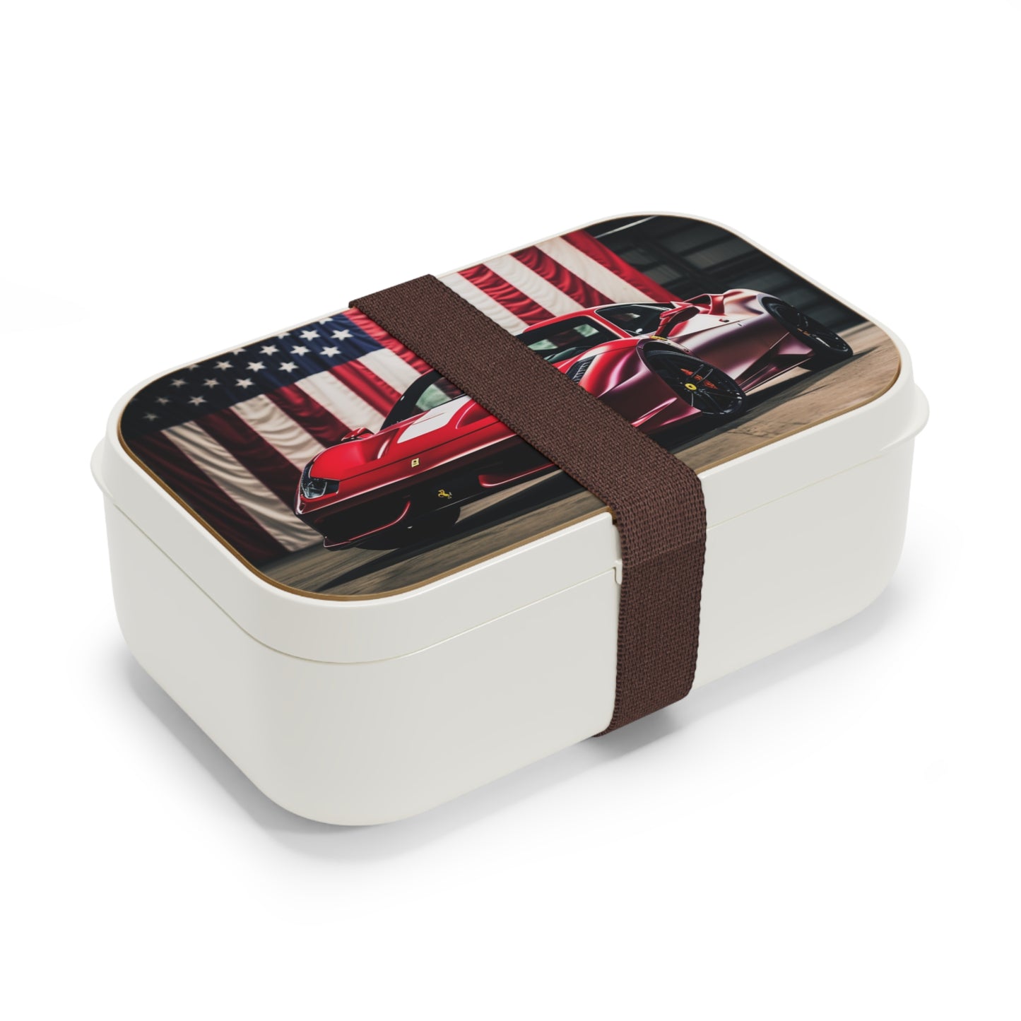 Bento Lunch Box American Flag Background Ferrari 3