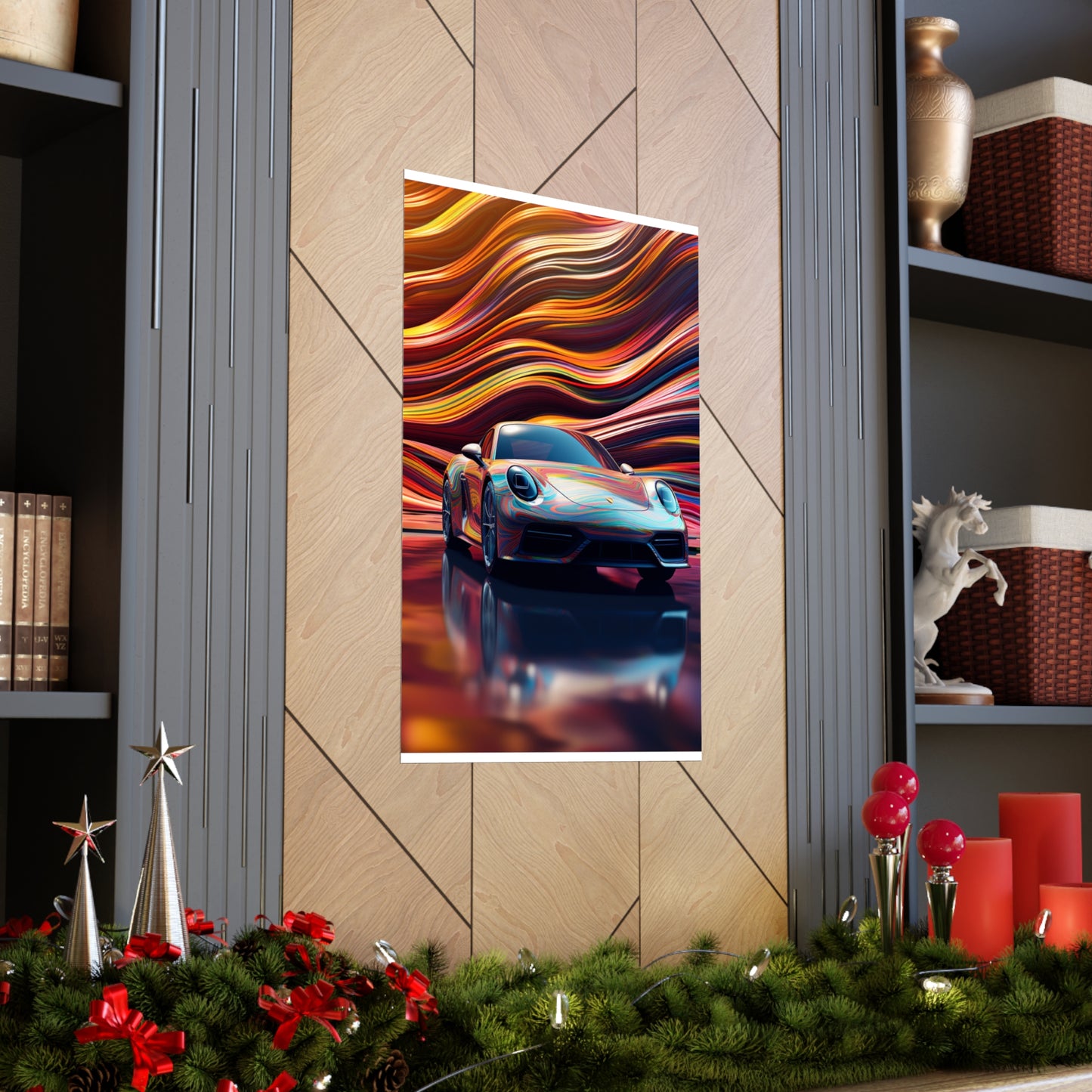 Premium Matte Vertical Posters Porsche Water Fusion 1