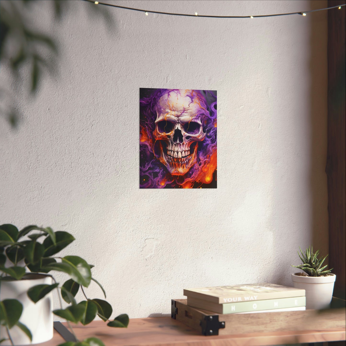 Premium Matte Vertical Posters Skull Flames 2