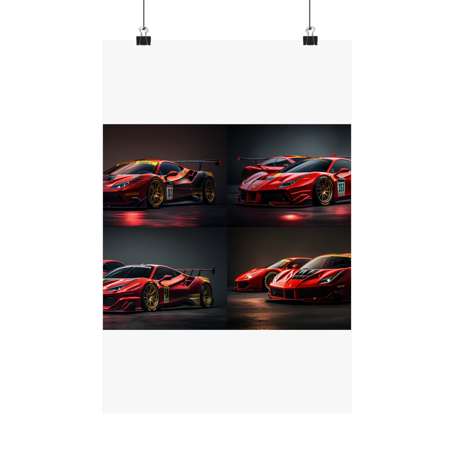 Premium Matte Vertical Posters Ferrari Red 5