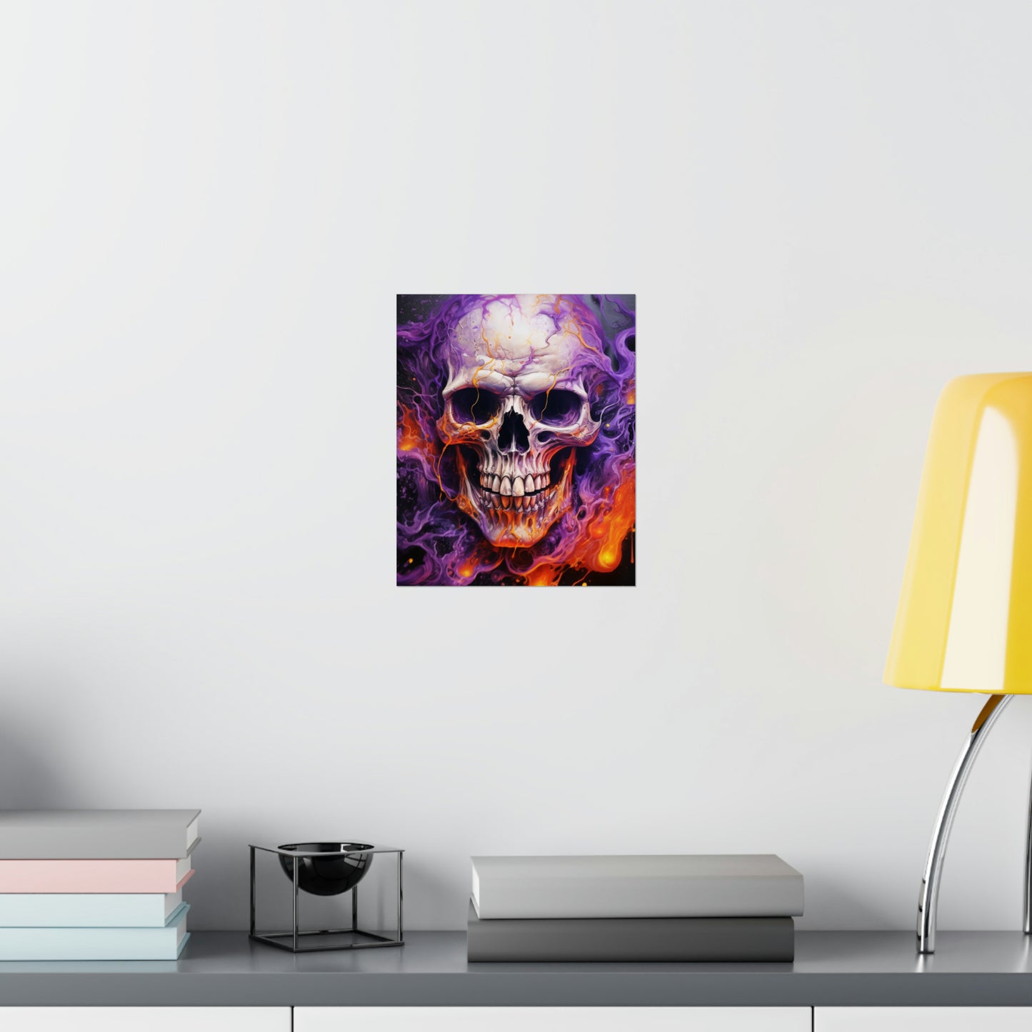 Premium Matte Vertical Posters Skull Flames 2