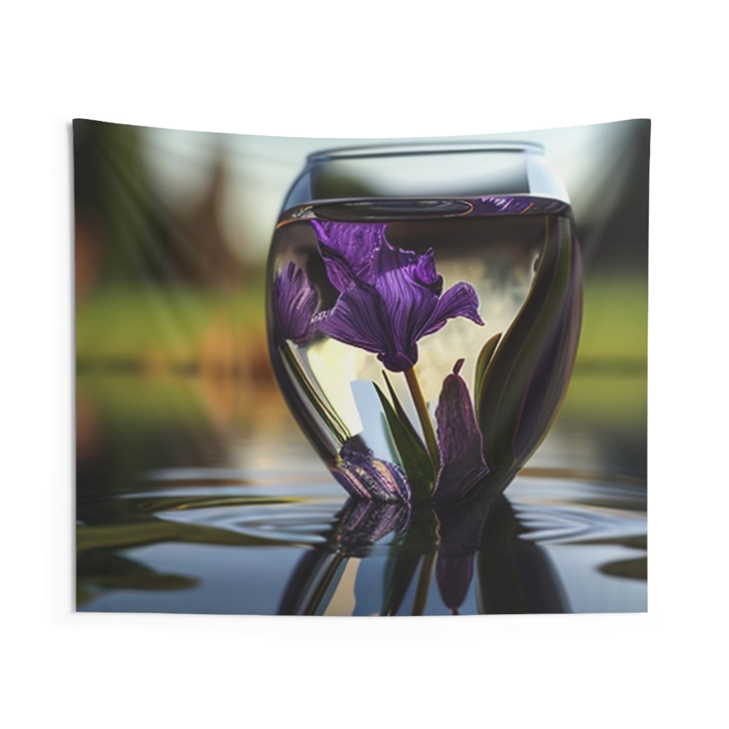 Indoor Wall Tapestries Purple Iris in a vase 3