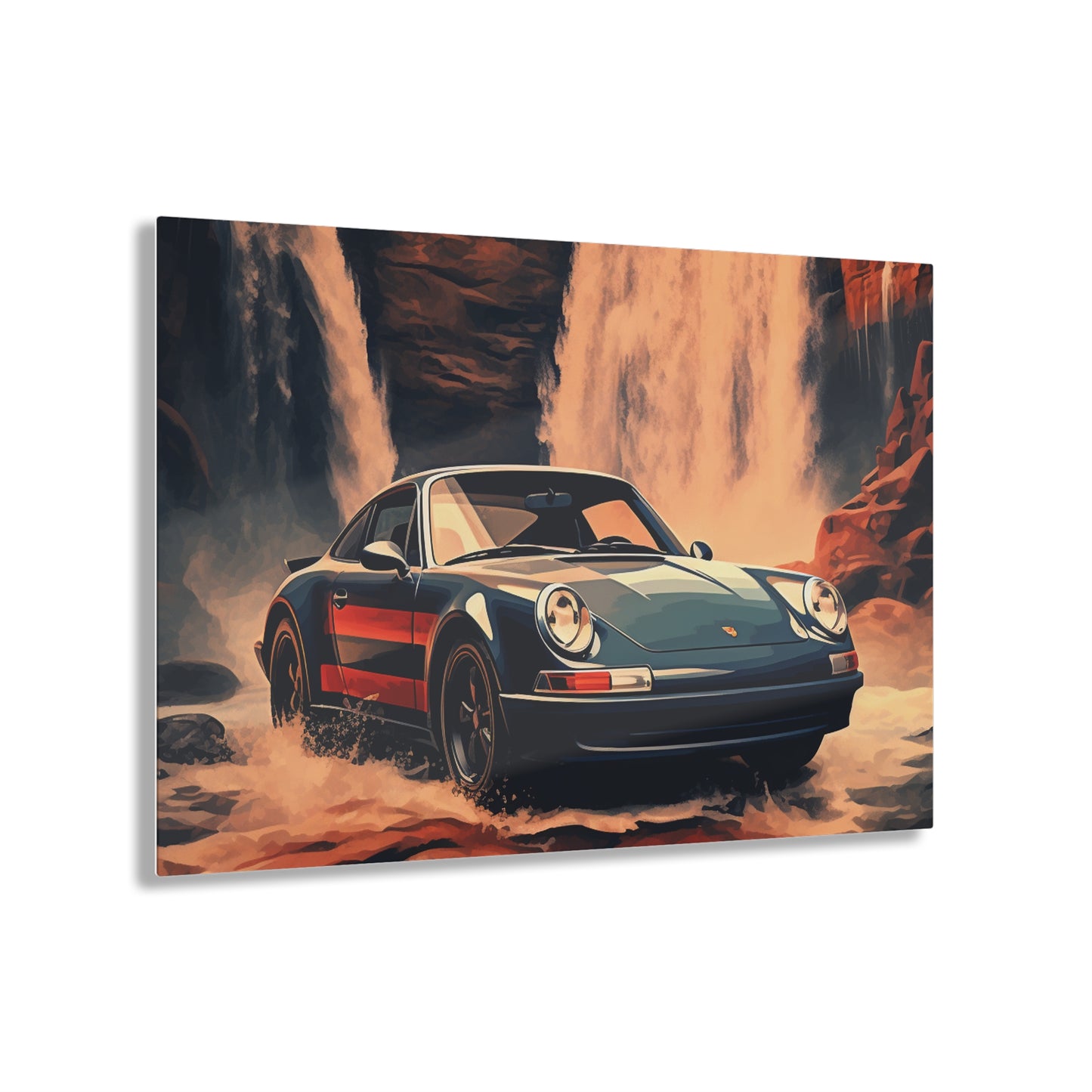 Acrylic Prints American Flag Porsche Abstract 3