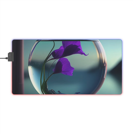 LED Gaming Mouse Pad Purple Sweet pea in a vase 2