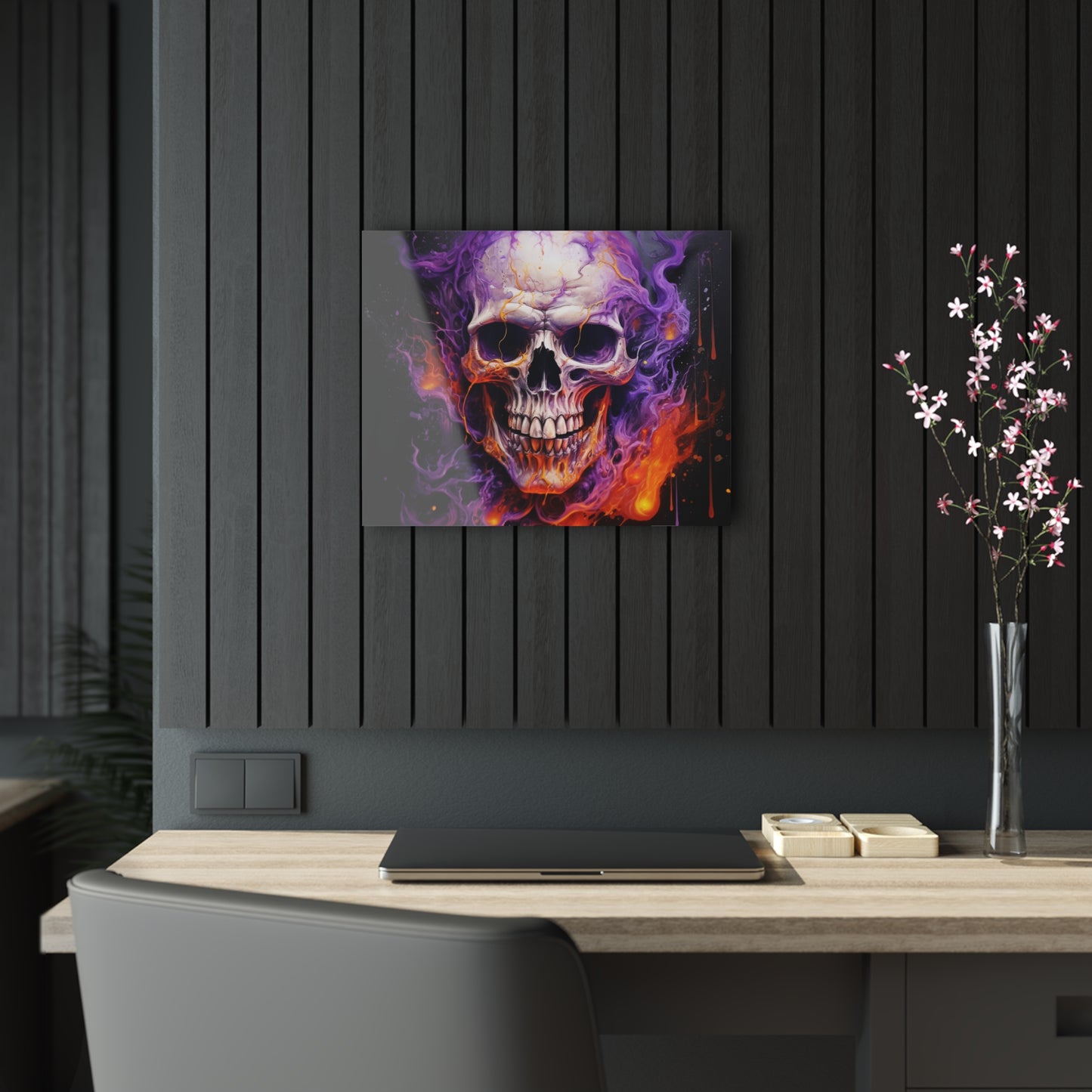 Acrylic Prints Skull Flames 2