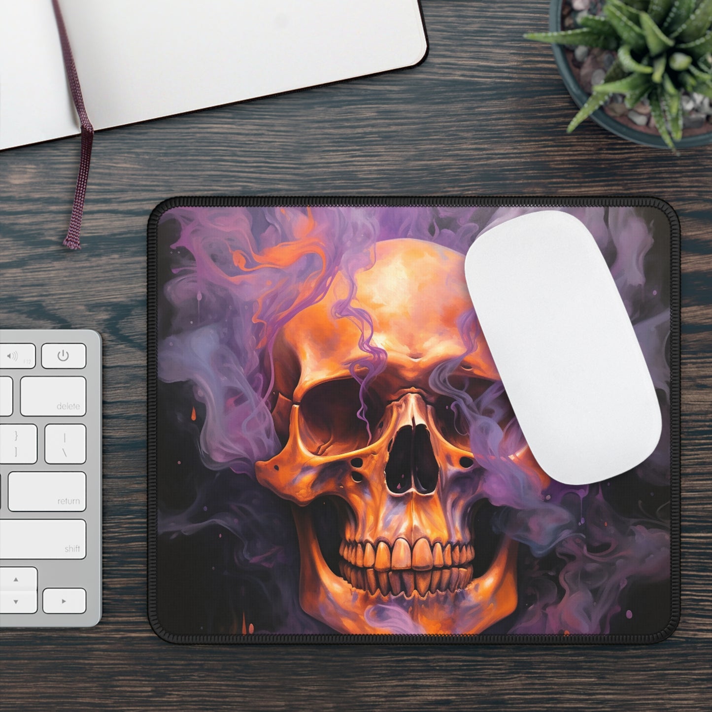 Gaming Mouse Pad  Skull Flames 4