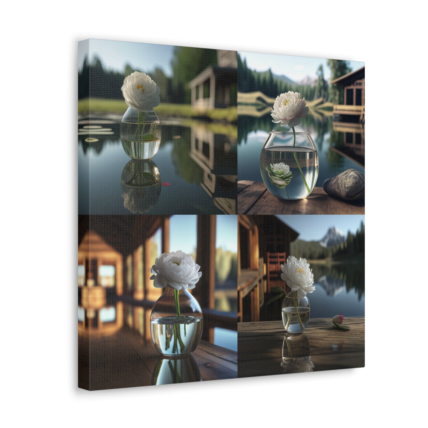 Canvas Gallery Wraps White Peony glass vase 5